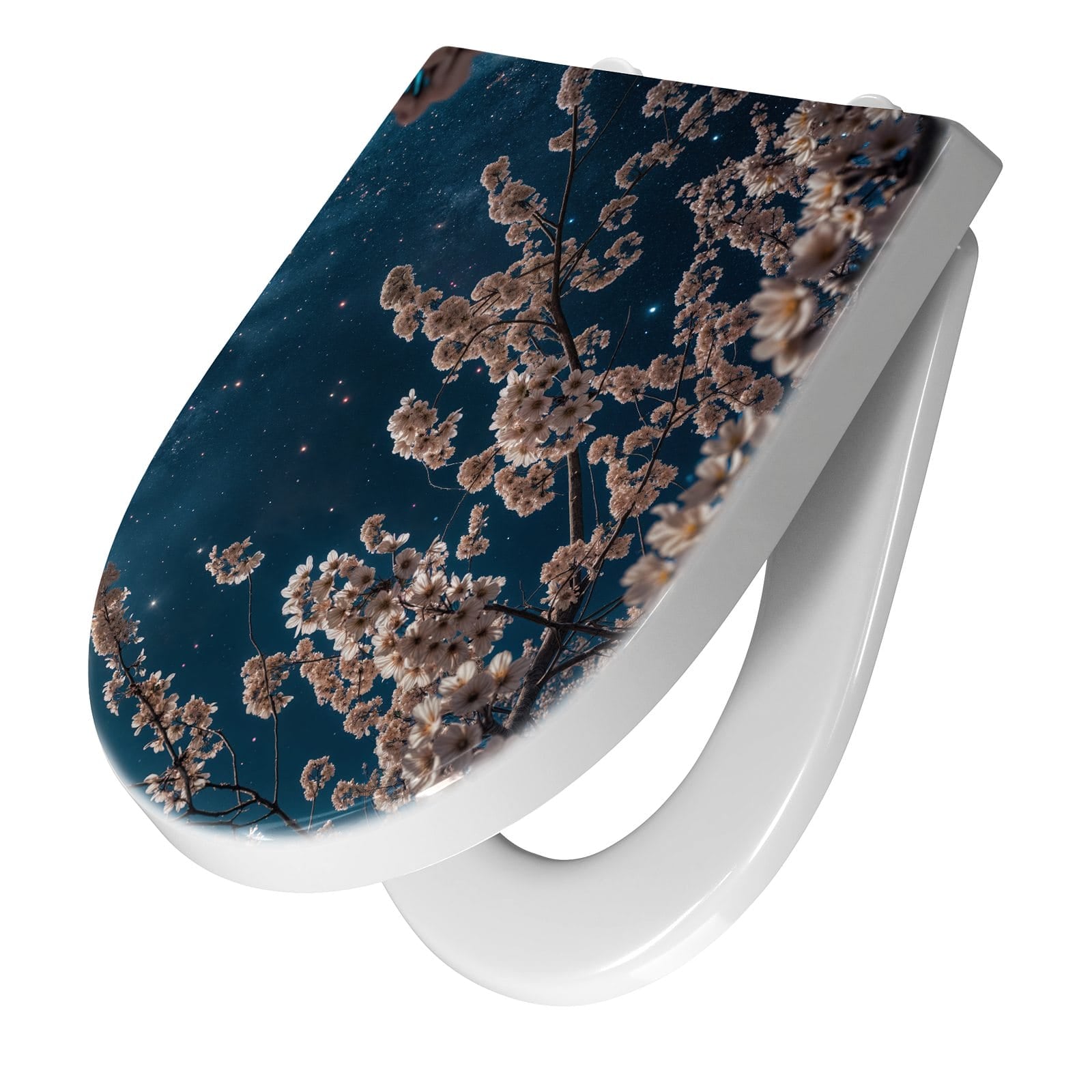 WC-Sitz mit Absenkautomatik Mondblumen Nacht