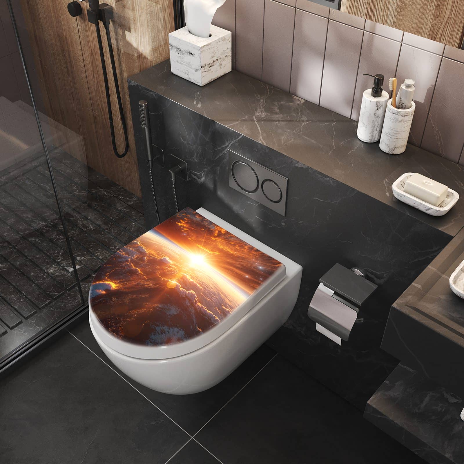 WC-Sitz mit Absenkautomatik Sonnenaufgang Erde