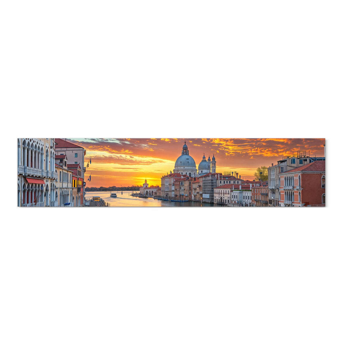 Feuchtigkeitsresistenter Küchenläufer mit Motiv Venedig bei Sonnenuntergang in Frontansicht zum Waschen