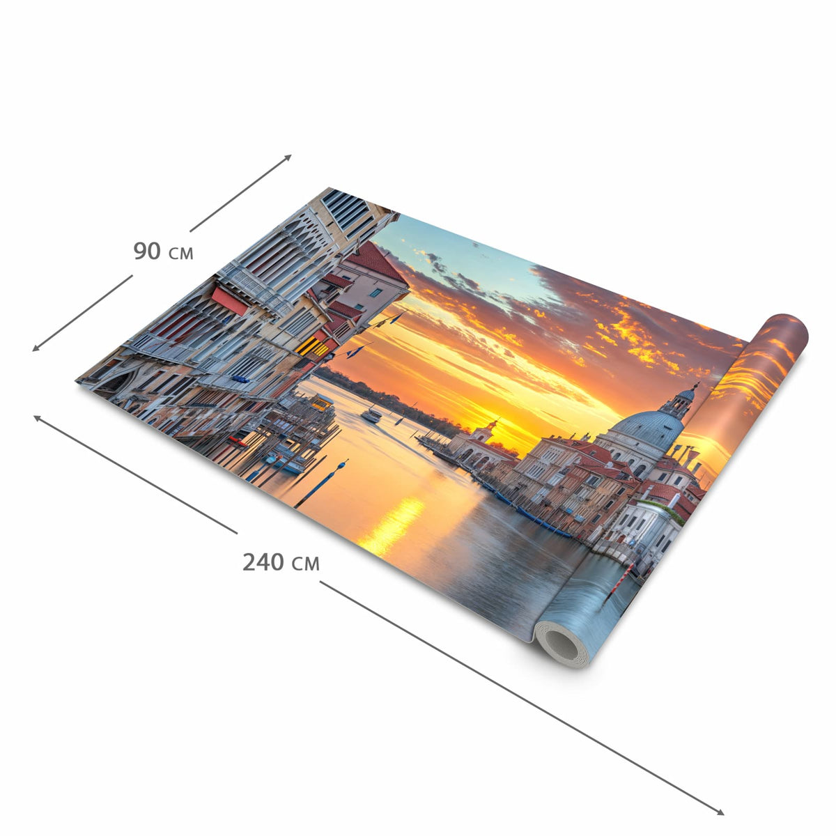 Rutschfester Teppichläufer für die Küche mit Motiv Venedig bei Sonnenuntergang in der Grösse 60x240 cm