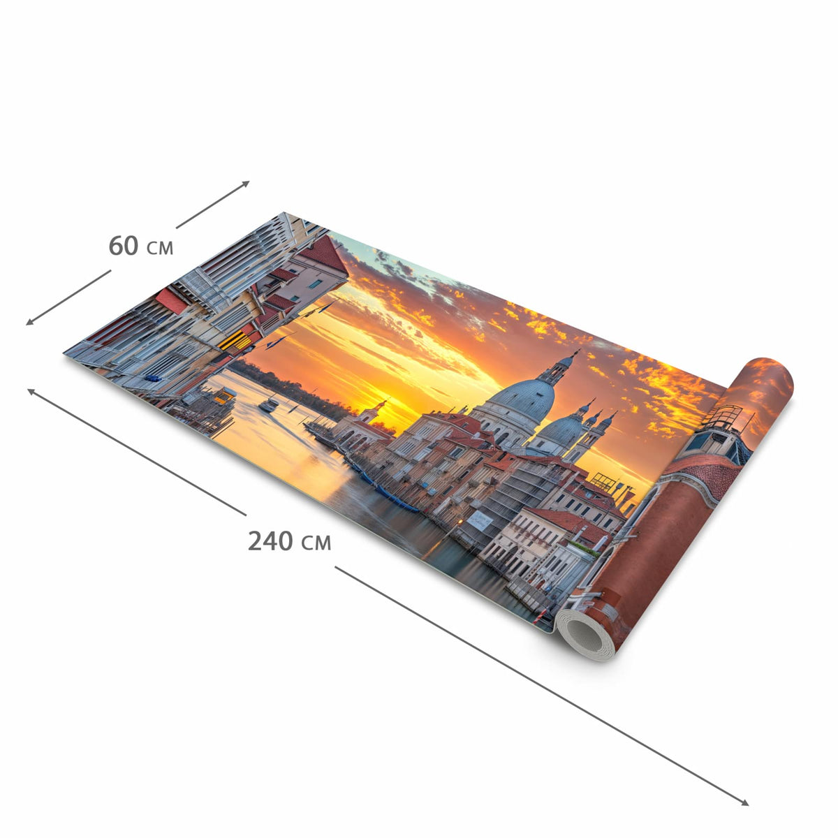 Komfortabler Küchenteppich mit Motiv Venedig bei Sonnenuntergang in der Grösse 60x180 cm