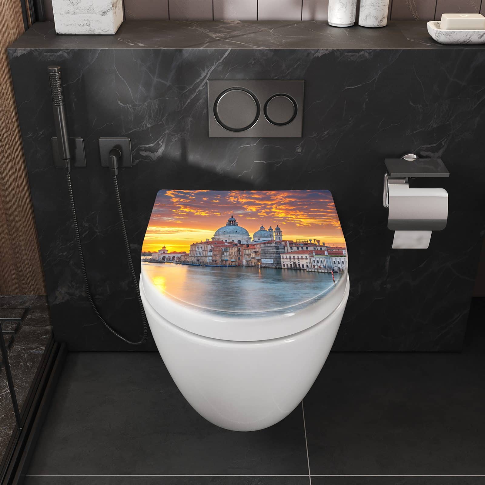 WC-Sitz mit Absenkautomatik Venedig bei Sonnenuntergang