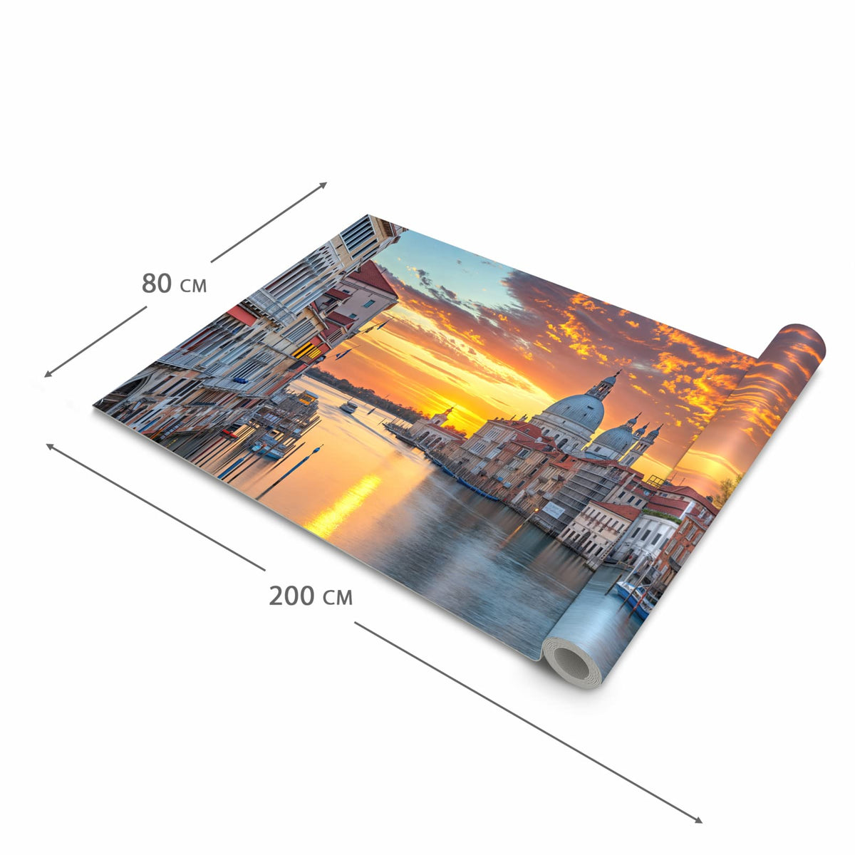 Geruchsneutraler Küchenteppich mit Motiv Venedig bei Sonnenuntergang in der Grösse 60x180 cm