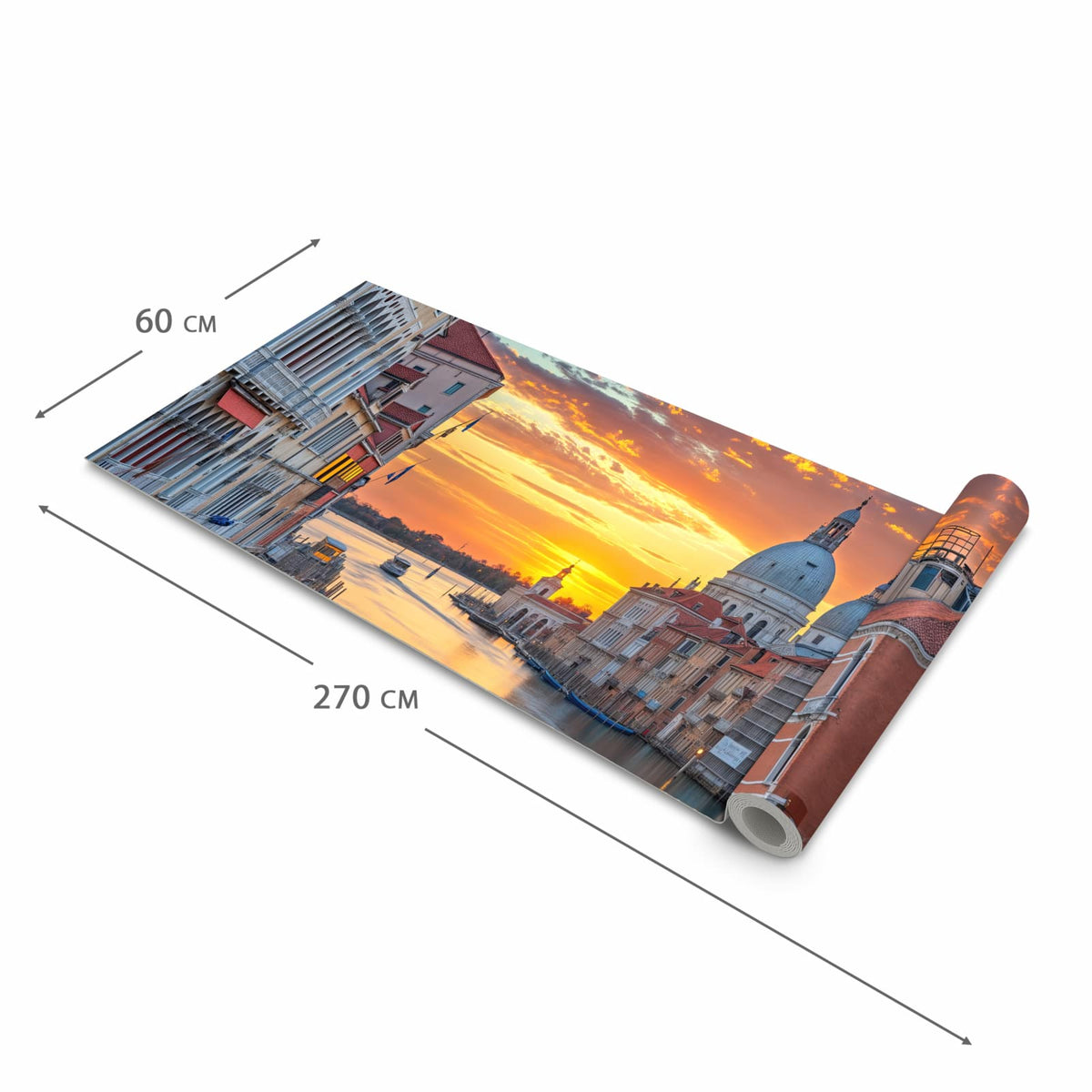 Wasserabweisender Läufer für die Küche mit Motiv Venedig bei Sonnenuntergang in der Grösse 60x180 cm