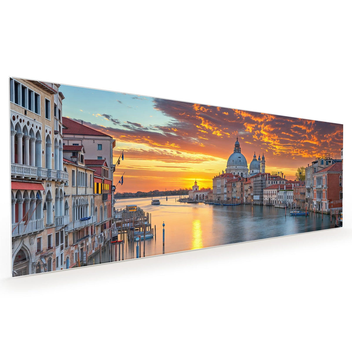 Küchenrückwand aus Glas im Hochformat mit Motiv Venedig im Abendrot