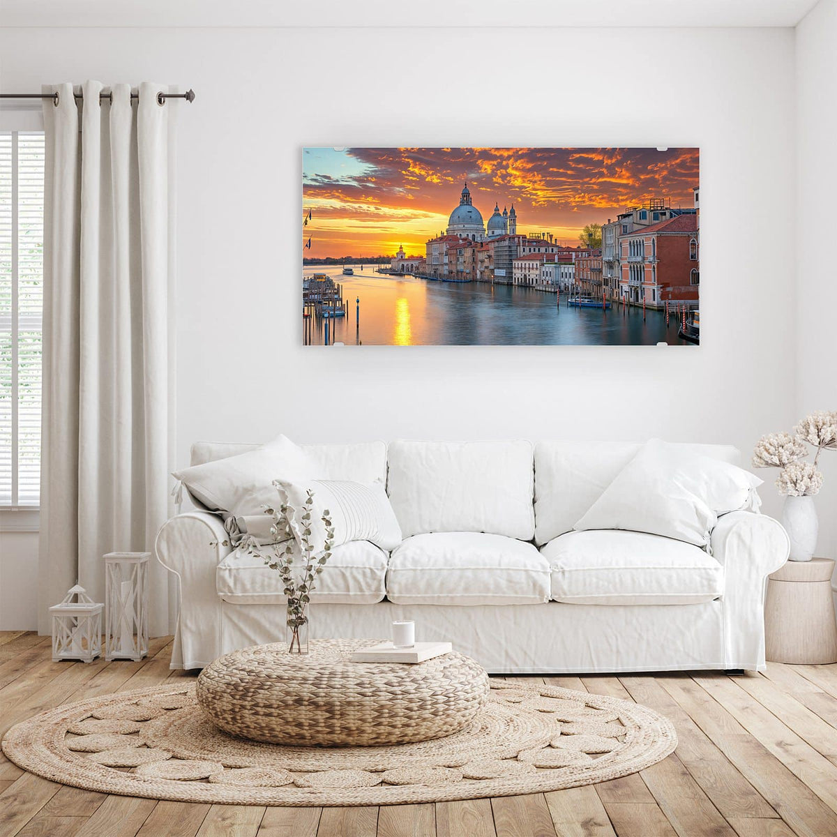 Wandbild - Venedig im Abendrot - Querformat – Kuppelkirche am Canal Grande