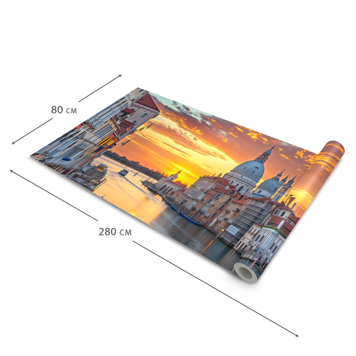 Flacher waschbarer Küchenteppich mit Motiv Venedig bei Sonnenuntergang in der Grösse 60x180 cm