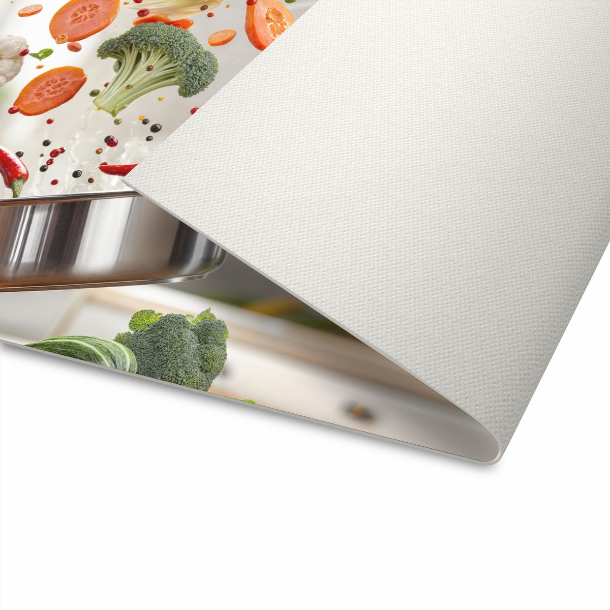 Feuchtigkeitsresistenter Teppichläufer mit Motiv Kochen Mit Gemüse für die Küche
