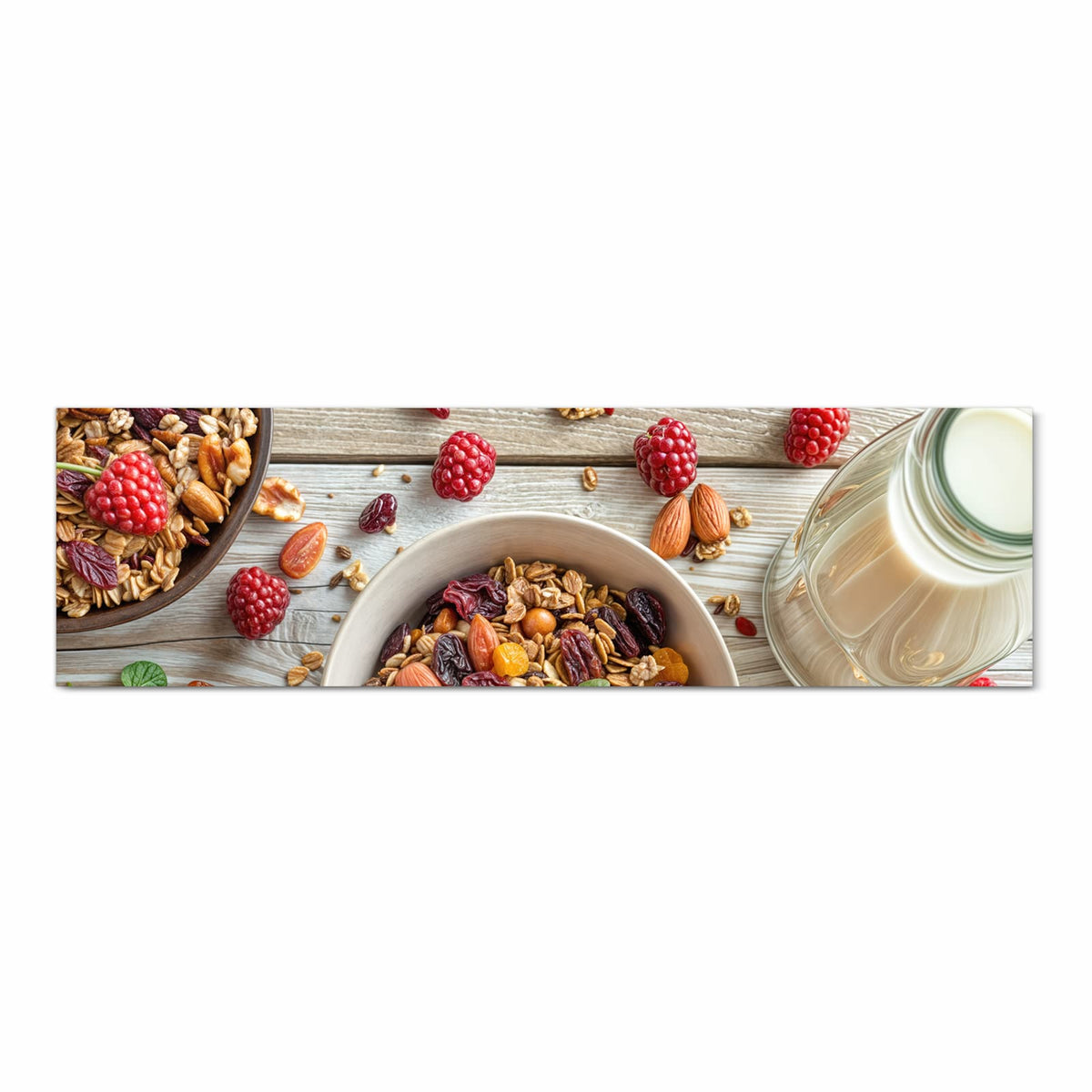 Rutschfester Läufer mit Motiv Frühstück Deluxe in Frontansicht für sicheren Stand