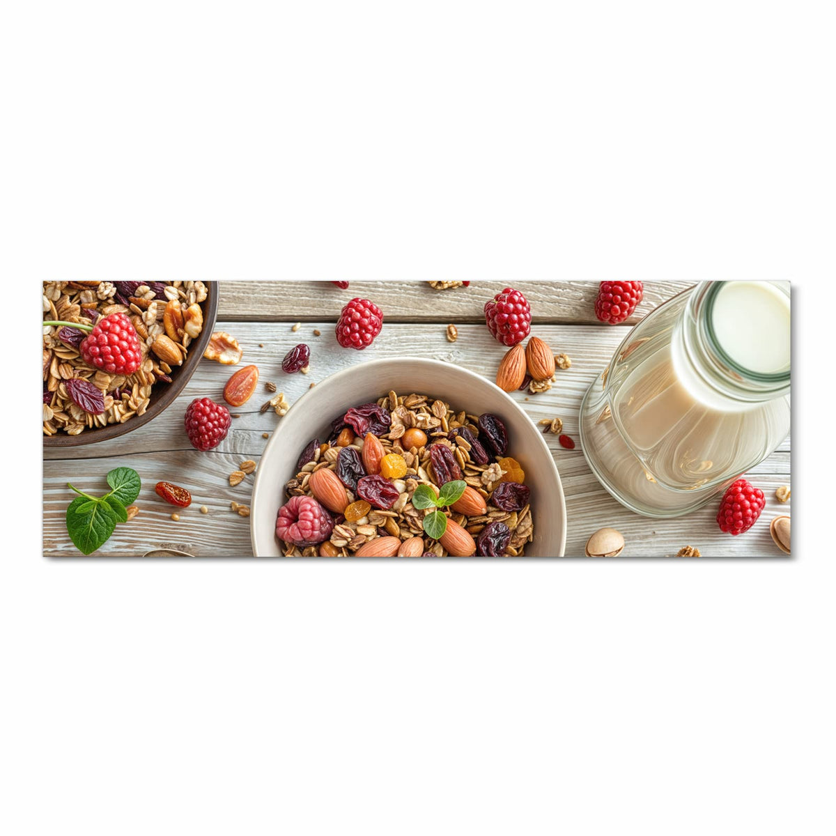 Bodenschonender rutschfester Küchenteppich mit Motiv Frühstück Deluxe in Frontansicht