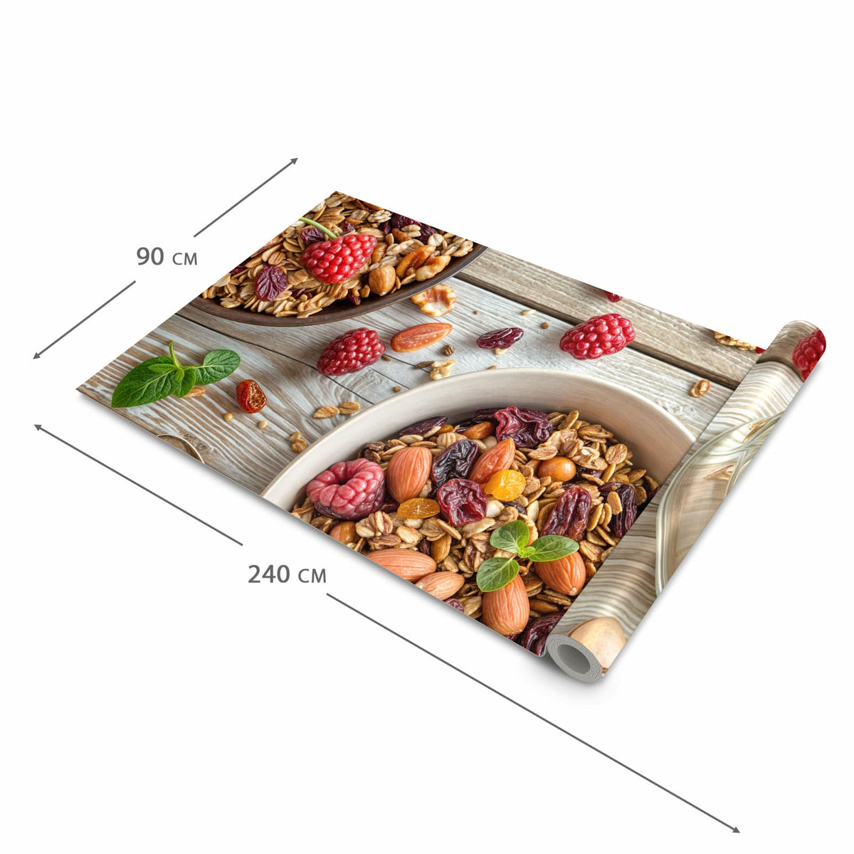 Abriebfester Küchenteppich mit Motiv Frühstück Deluxe in der Grösse 60x150 cm