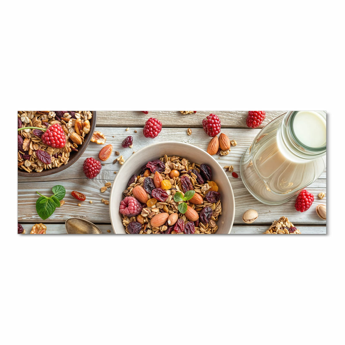 Rutschfester Küchenläufer mit Motiv Frühstück Deluxe in Frontansicht