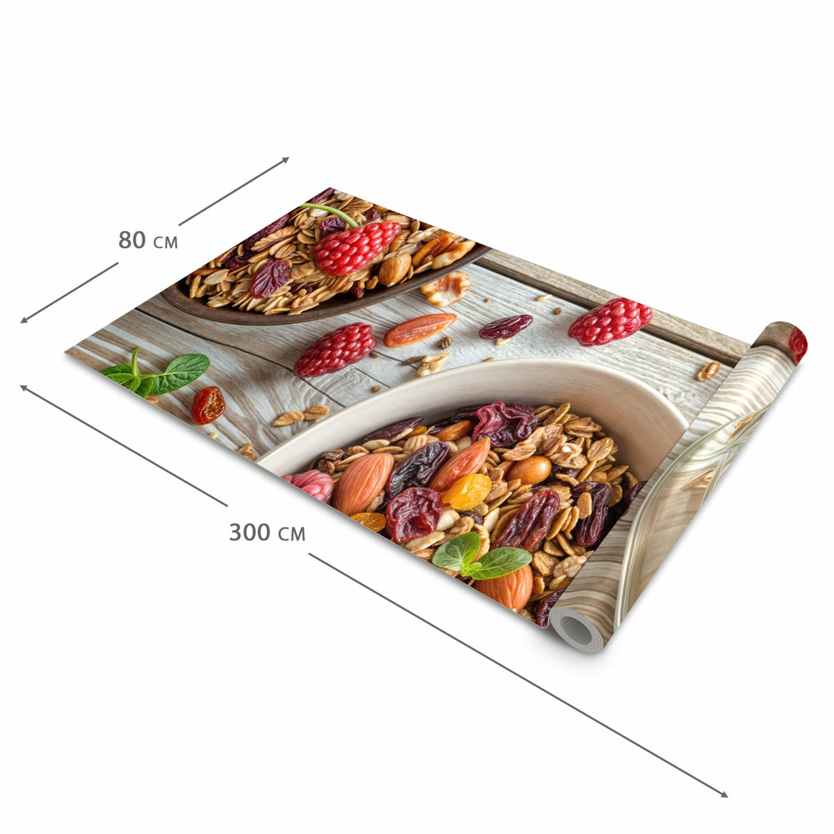 Zeitsparender Bodenläufer Teppich mit Motiv Frühstück Deluxe in der Grösse 60x150 cm