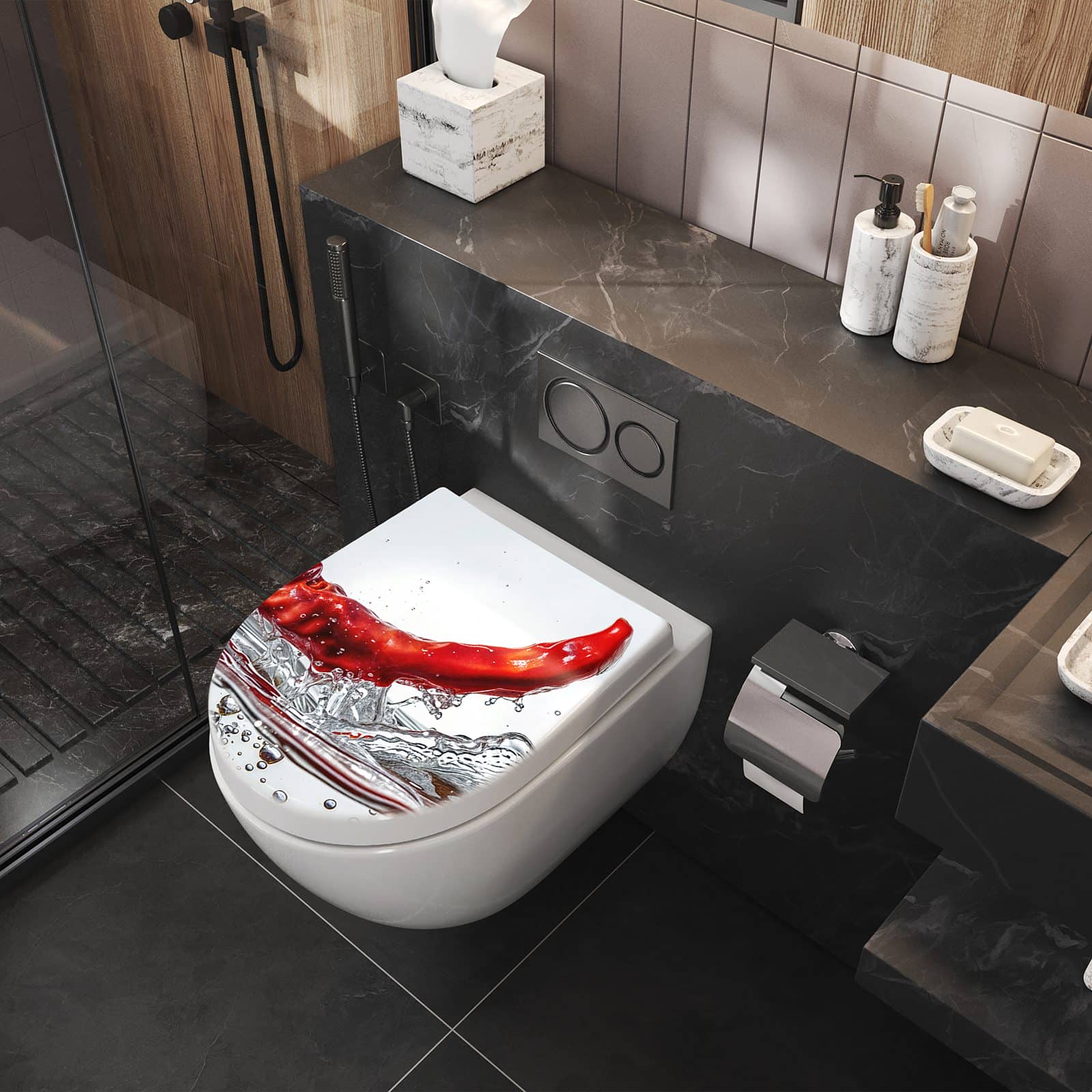 WC-Sitz mit Absenkautomatik Chiliim Wasser