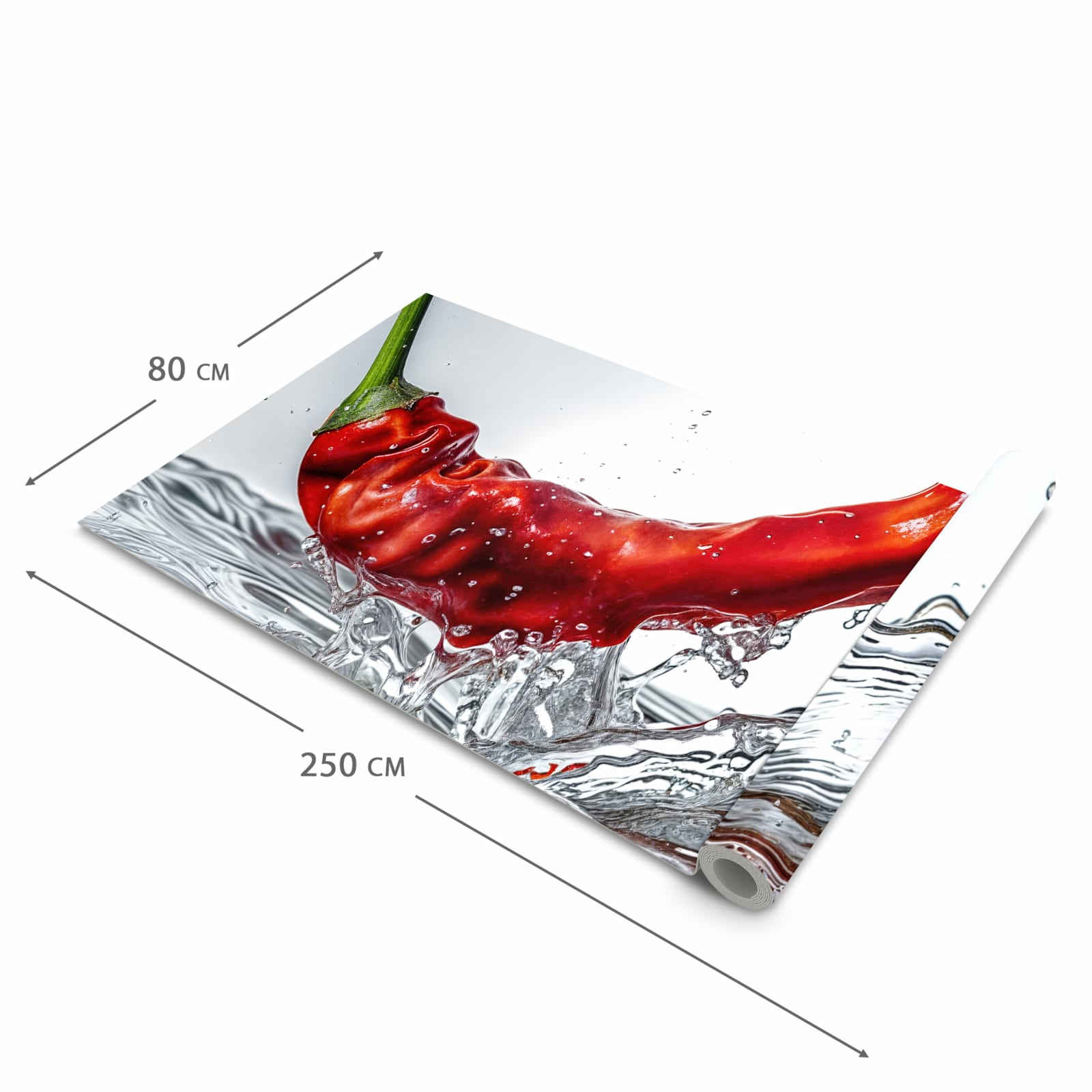 Rutschhemmender Küchenläufer mit Motiv Chiliim Wasser in der Größe 60x150 cm
