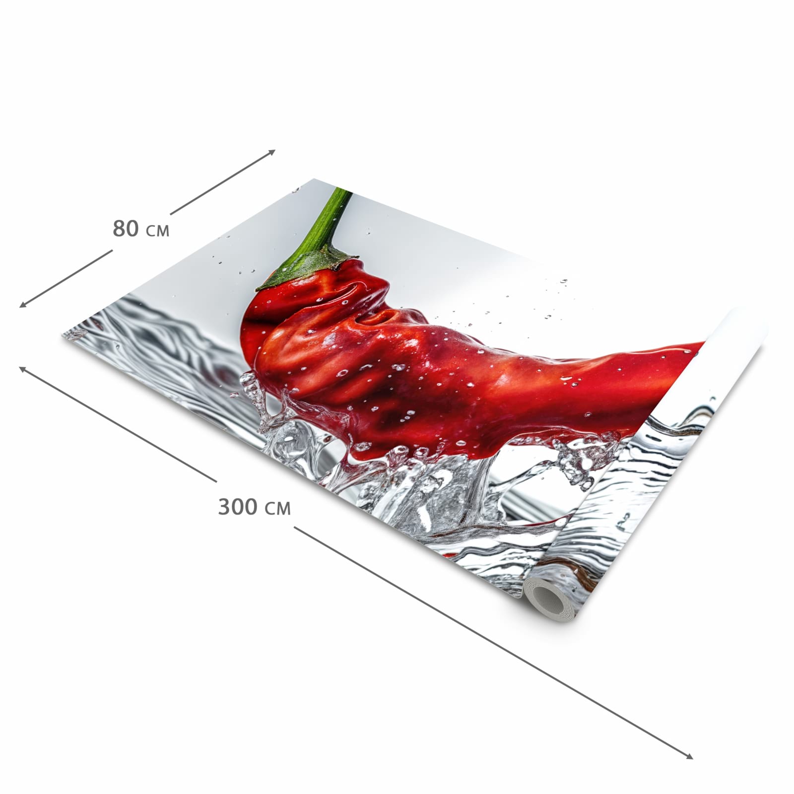 Teppichläufer Küche mit Motiv Chiliim Wasser in der Grösse 60x150 cm - angenehme Haptik