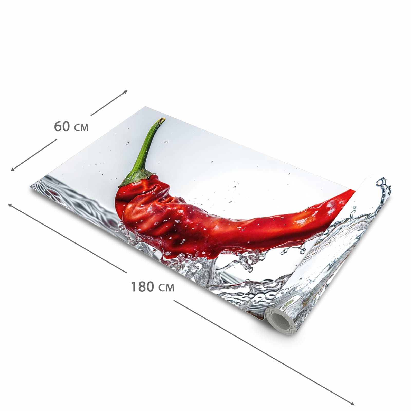 Schmutzabweisender Läufer für die Küche mit Motiv Chiliim Wasser in der Grösse 60x120 cm