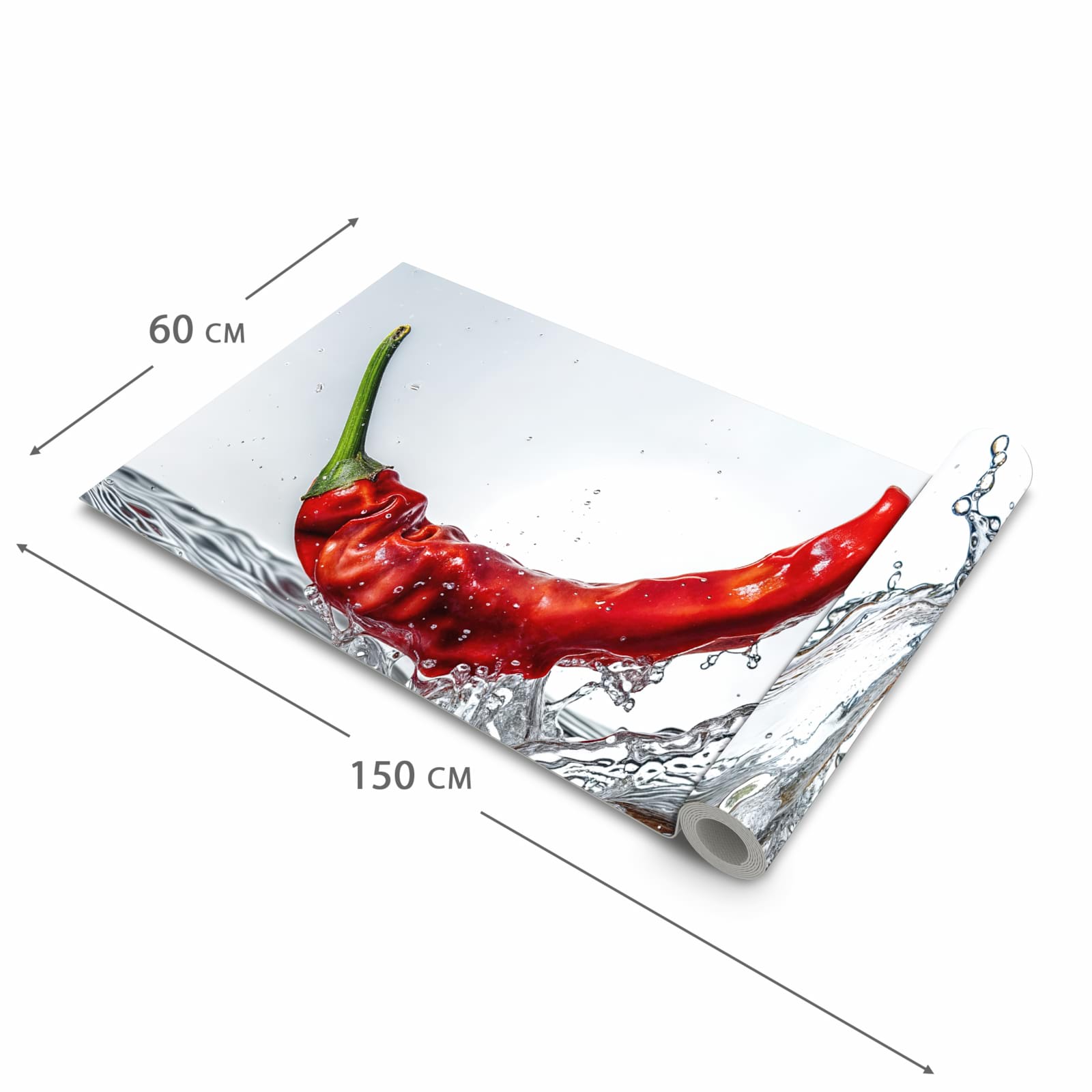 Fleckenresistenter Küchenteppich mit Motiv Chiliim Wasser in der Grösse 60x120 cm