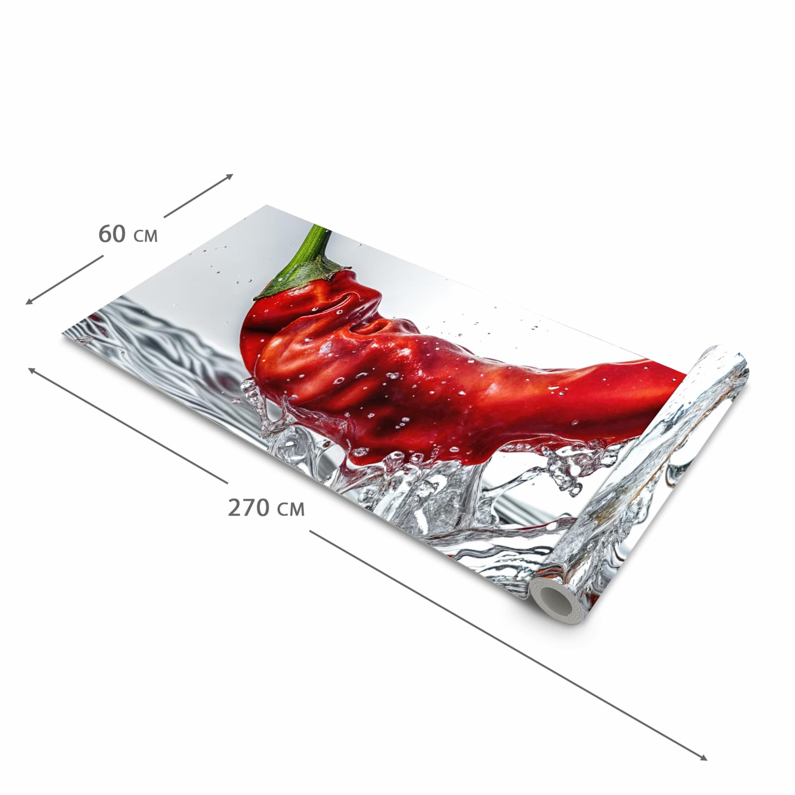 Langlebiger Küchenläufer mit Motiv Chiliim Wasser in der Grösse 60x150 cm