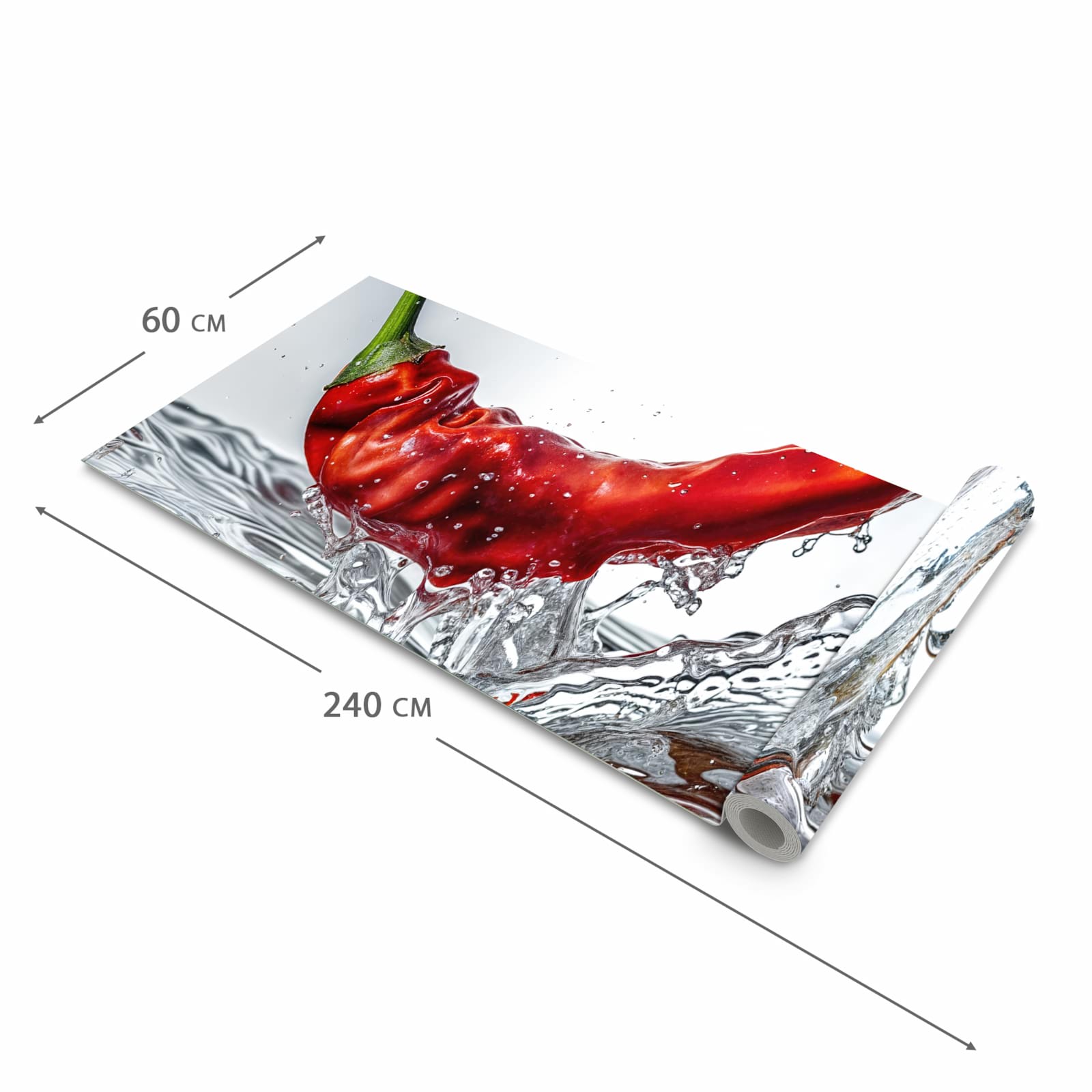 Geruchsneutraler Küchenläufer mit Motiv Chiliim Wasser in der Grösse 60x120 cm