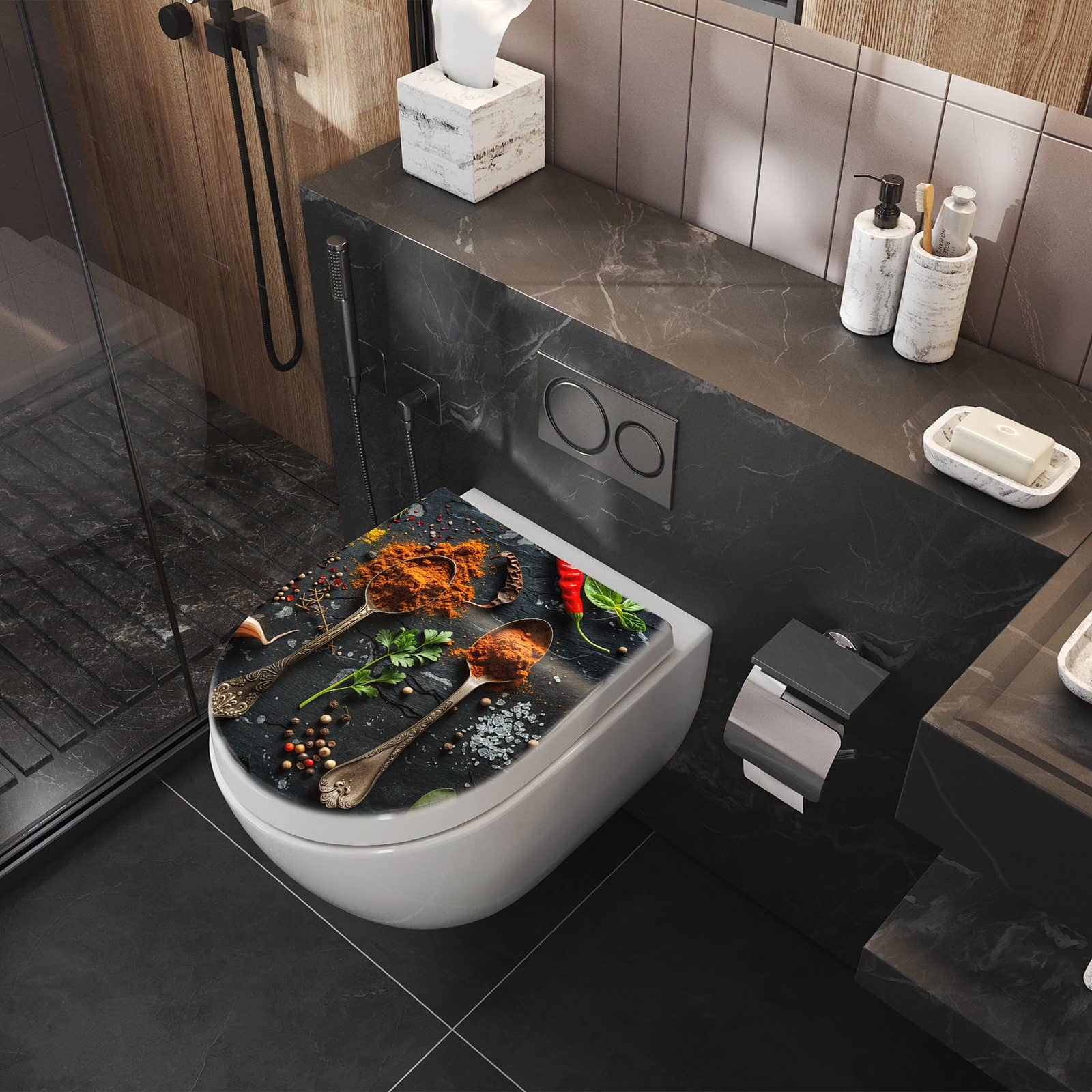 WC-Sitz mit Absenkautomatik Gewürze Löffel Mix