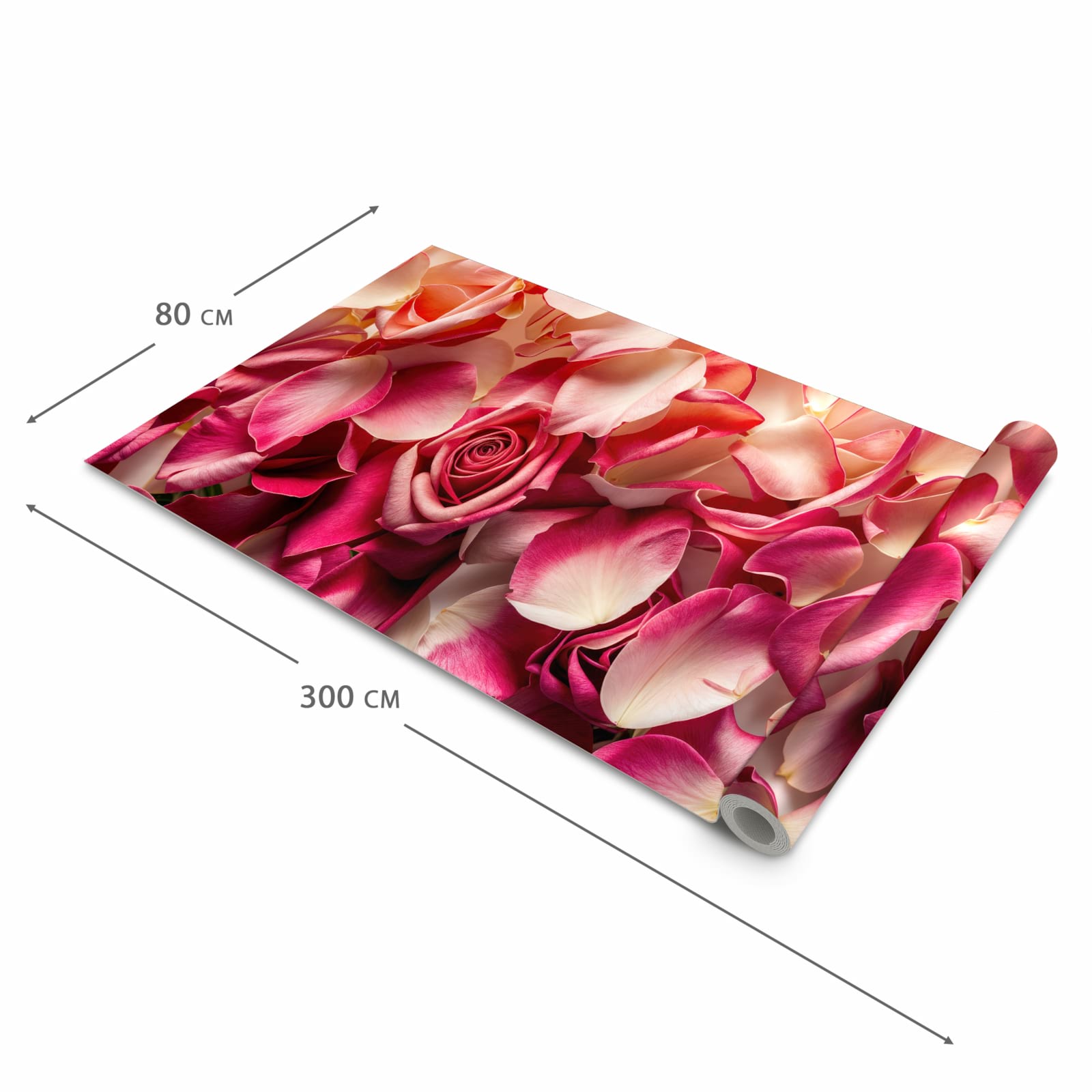 Strapazierfähiger Küchenteppich mit Motiv Rosenblätterbuntes Spiel in der Grösse 90x240 cm