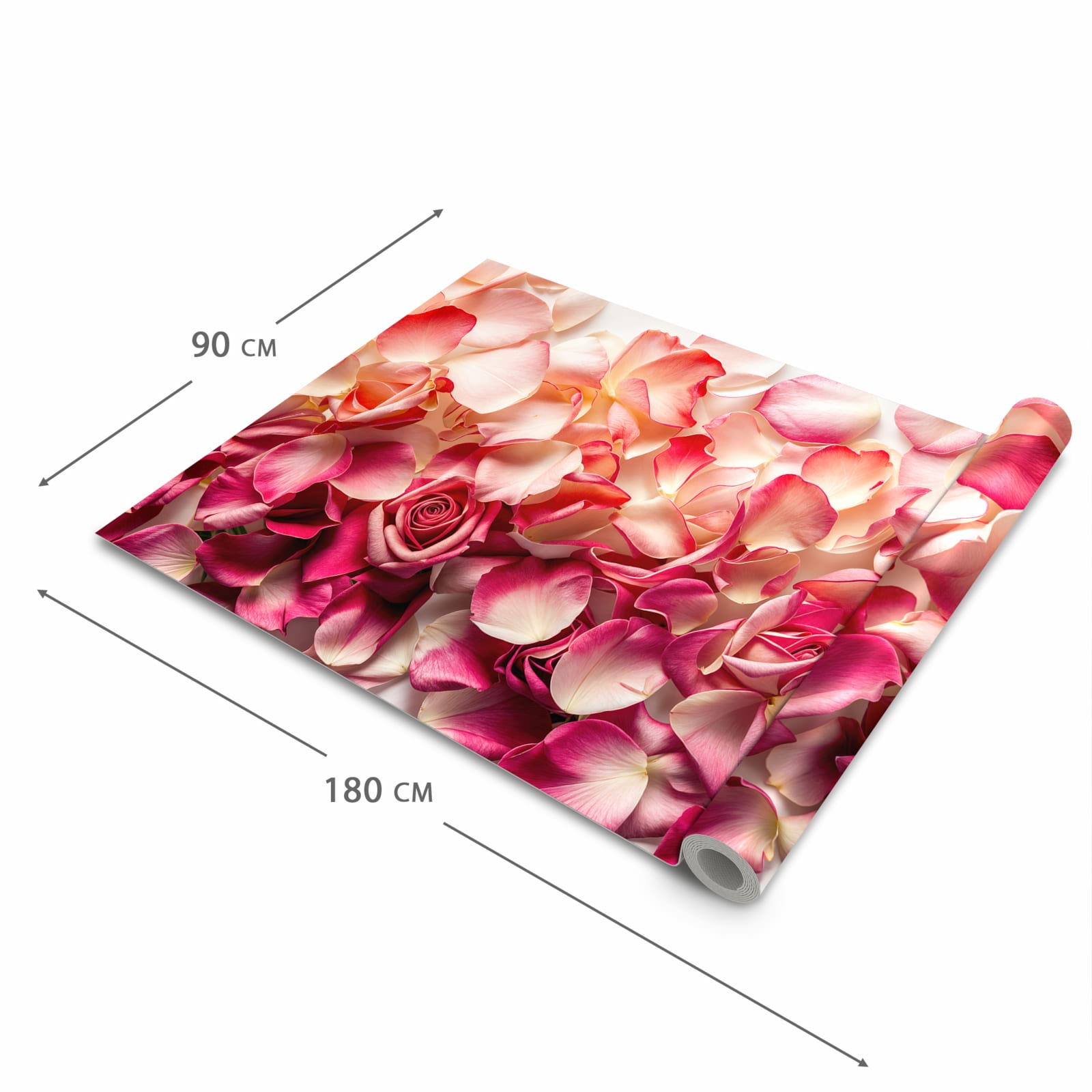 Waschbarer Küchenteppich mit Motiv Rosenblätterbuntes Spiel in der Grösse 90x240 cm