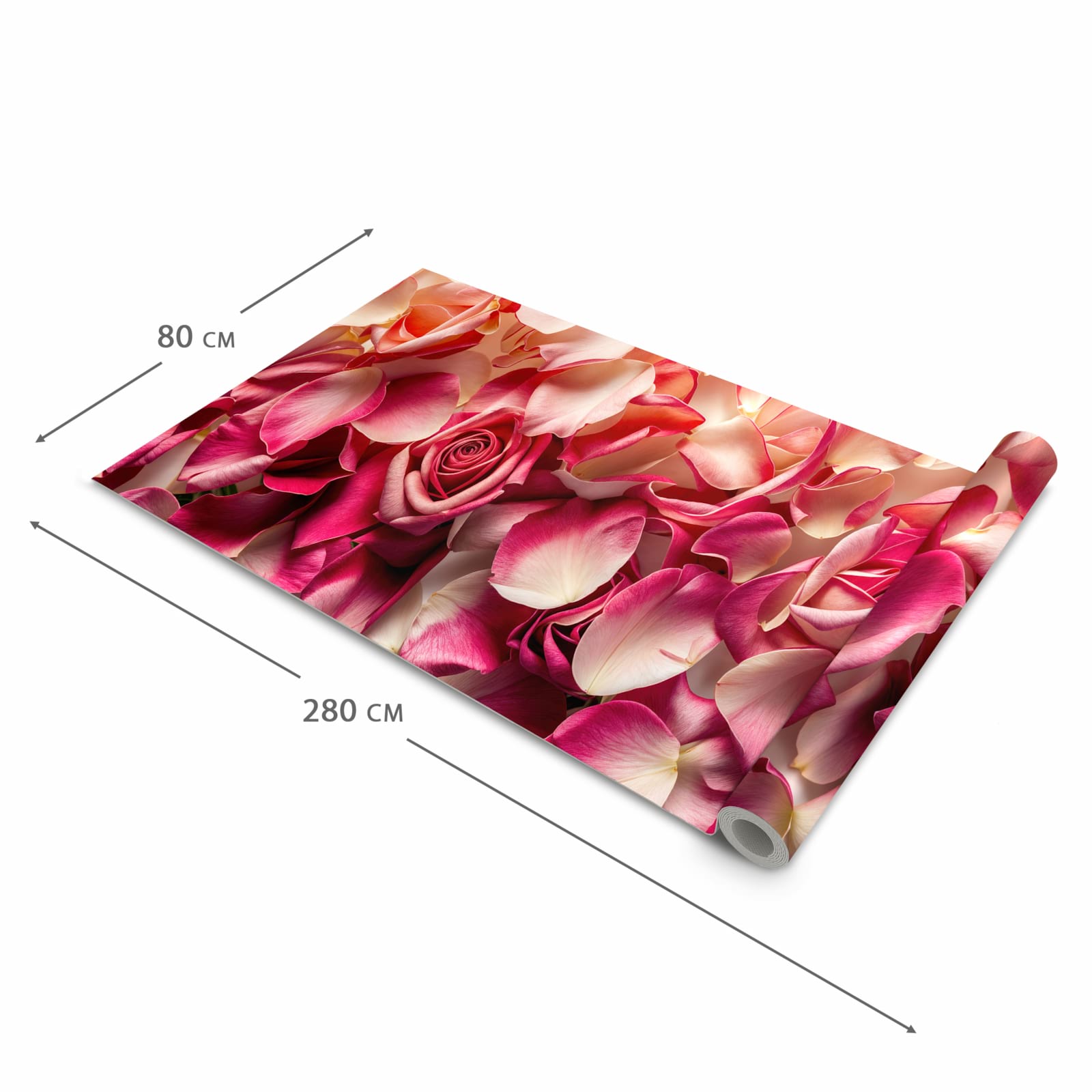 Hygienischer Bodenläufer Teppich mit Motiv Rosenblätterbuntes Spiel in der Grösse 90x240 cm