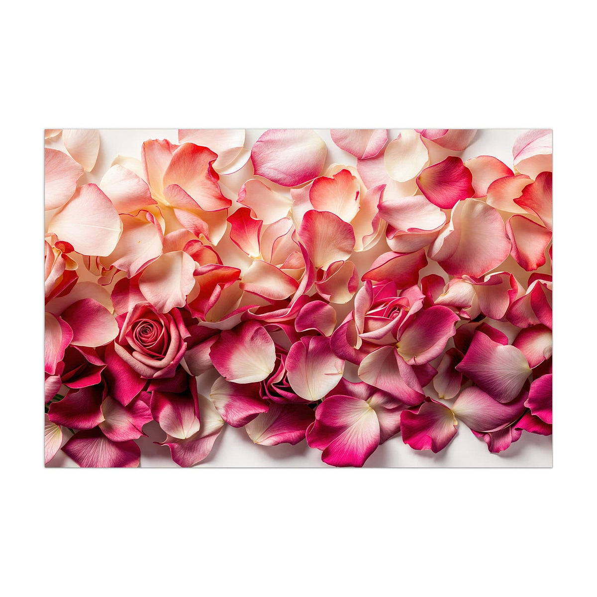 Küchenrückwand aus Glas Rosenblüten in Pink im Hochformat, Motiv bildfüllend von vorn