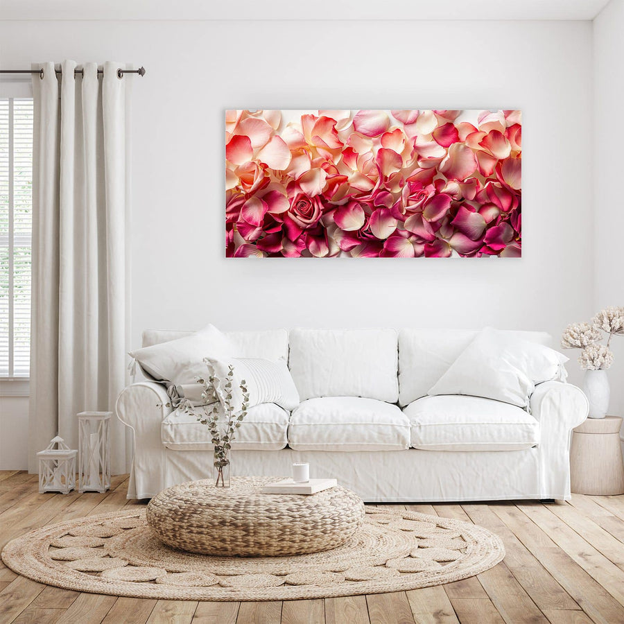 Maße Wandbild - Rosenblüten in Pink - Querformat