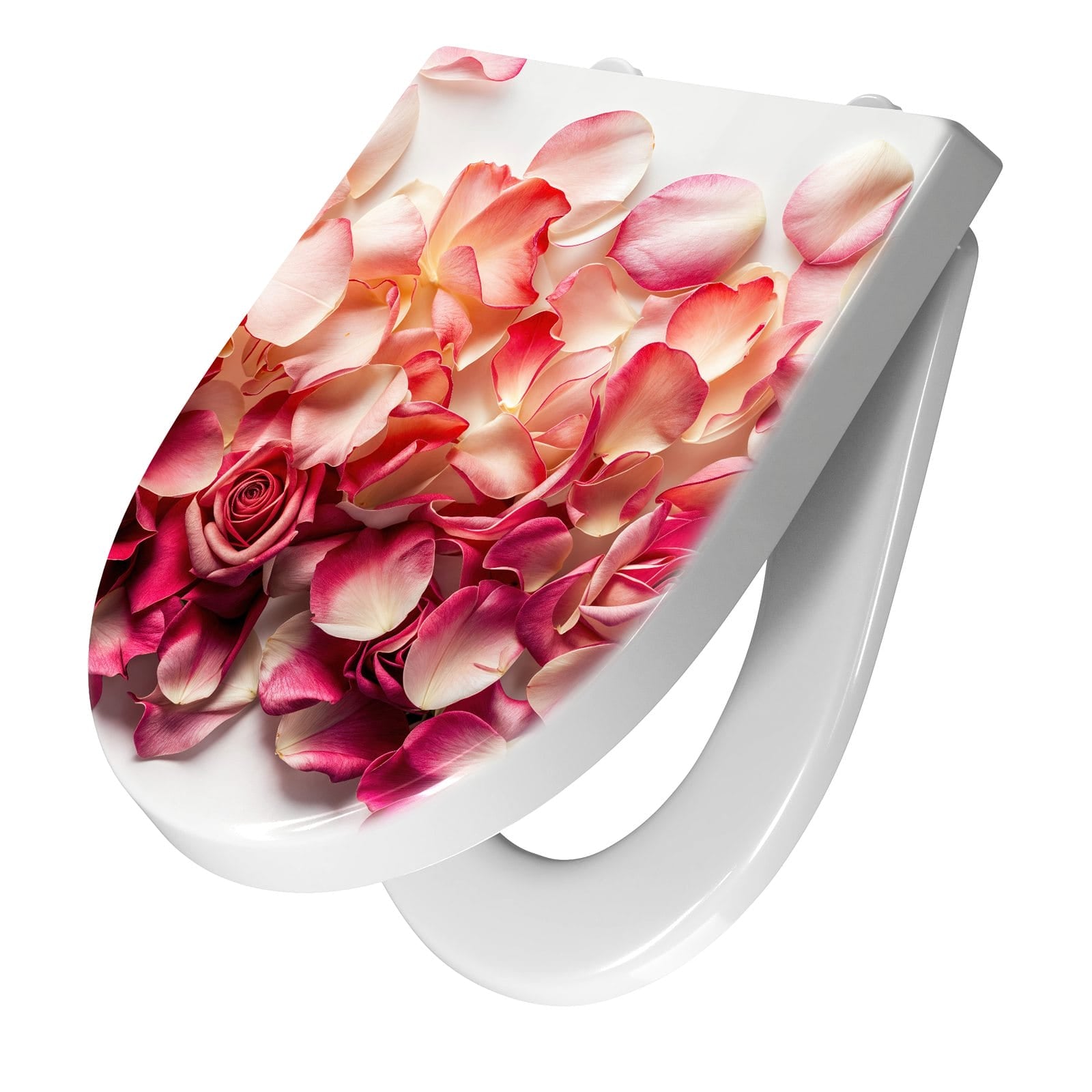 WC-Sitz mit Absenkautomatik Rosenblätterbuntes Spiel
