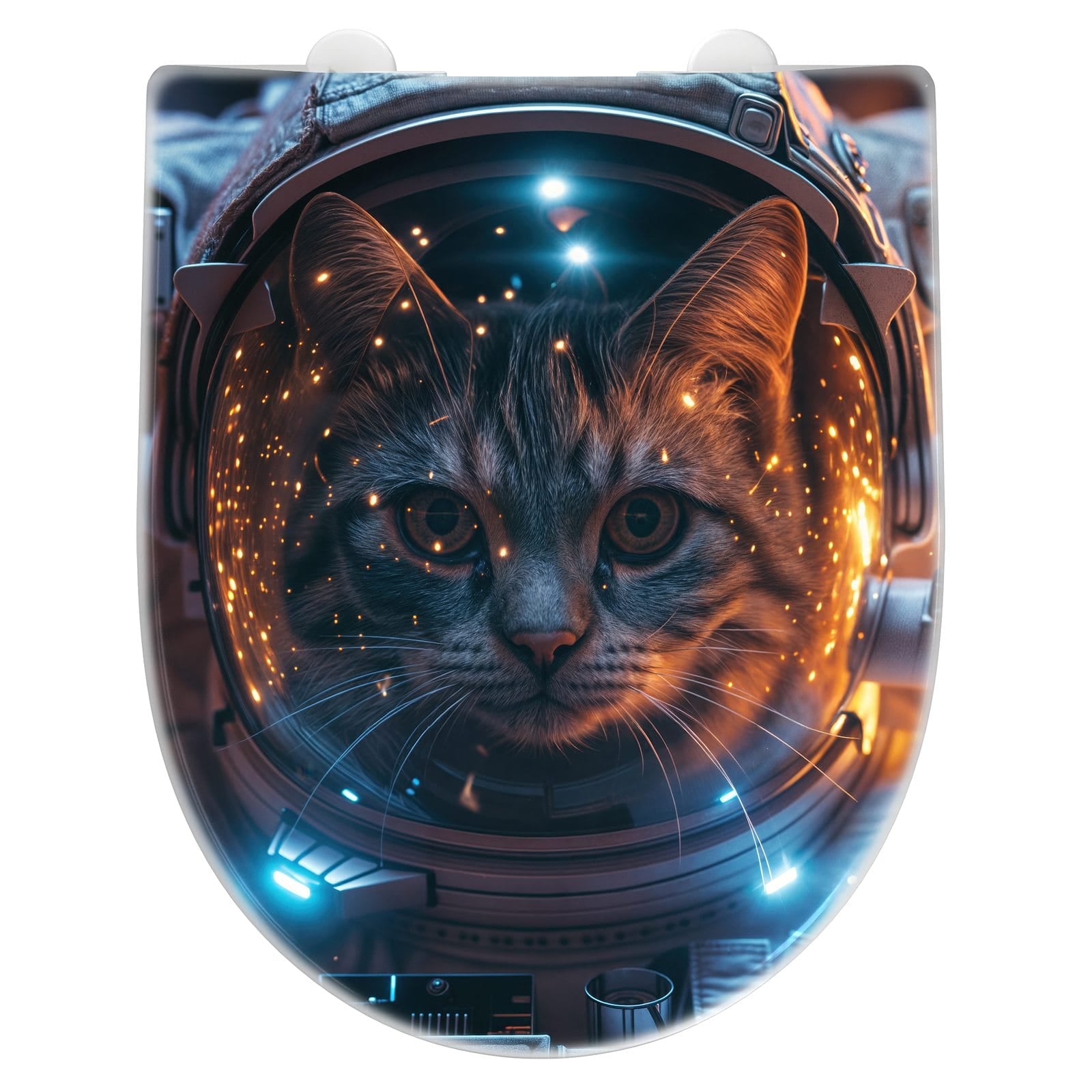 WC-Sitz mit Absenkautomatik Katze im Raumanzug