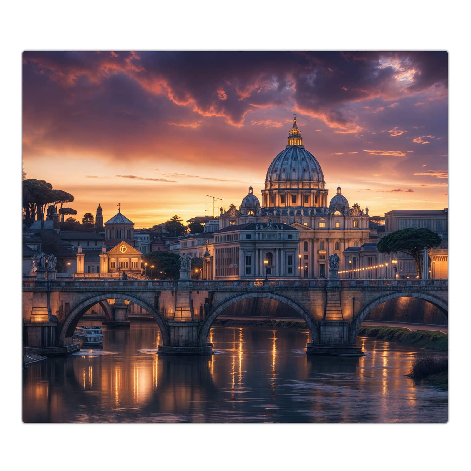 1-teilige Glasplatte für Herd mit Abend in der Stadt-Motiv in der Frontansicht #grösse_1-Teilig (60x52cm)