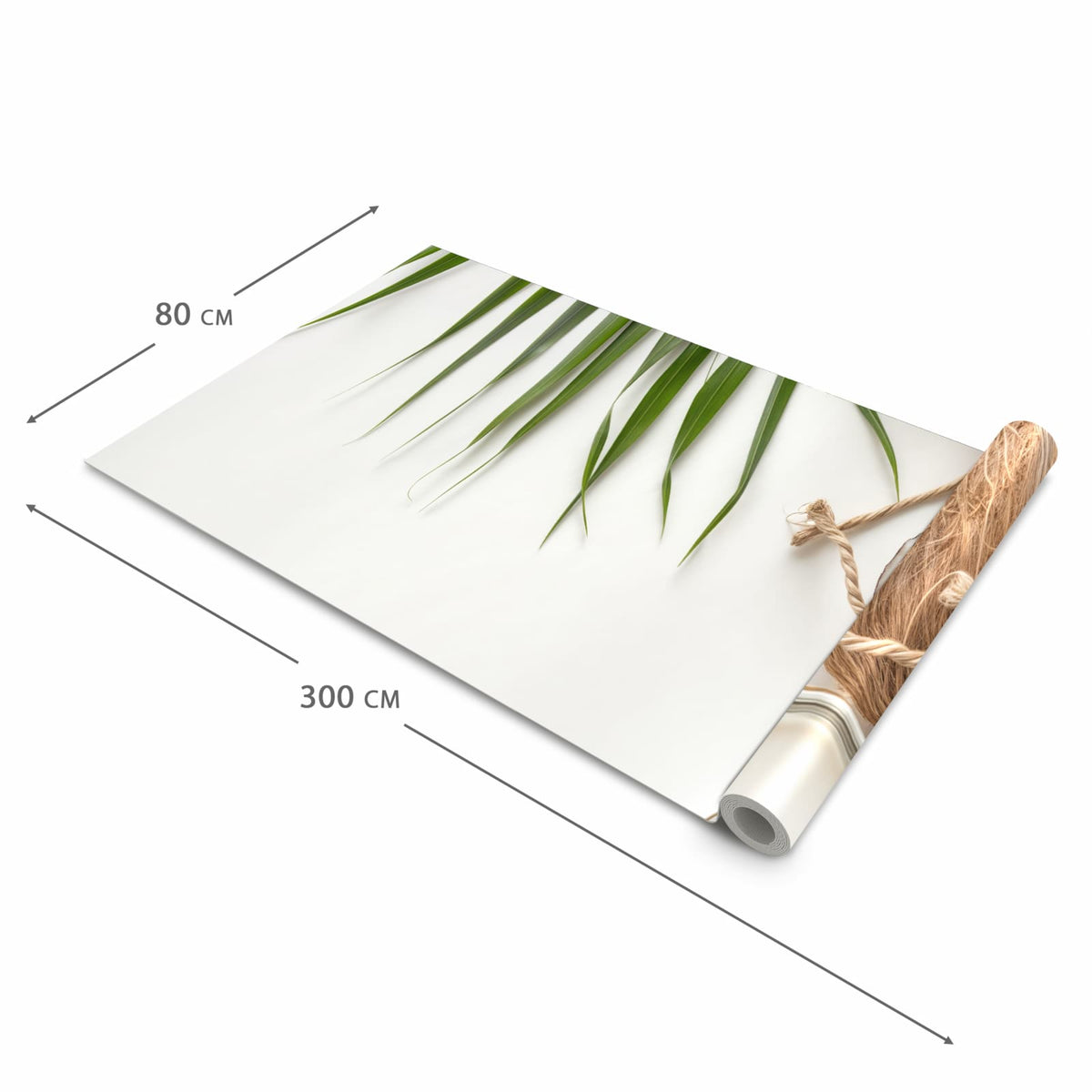 Fleckenresistenter rutschfester Küchenläufer mit Motiv Kokosnüsse und Blätter in der Größe 90x180 cm