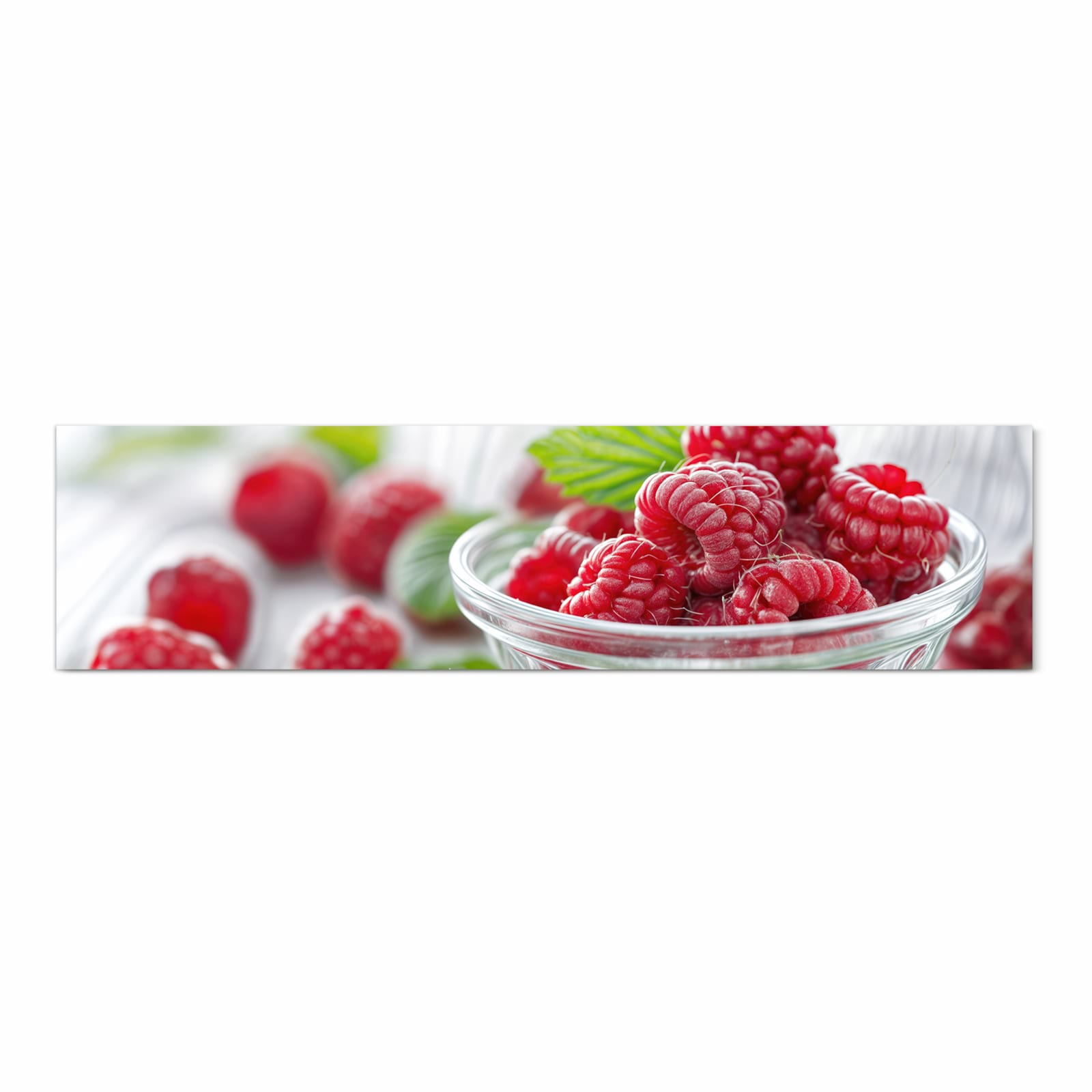 Geruchsneutraler waschbarer Teppich für die Küche mit Motiv Frische Himbeeren in Frontansicht