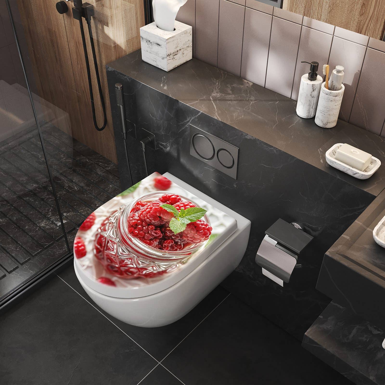 WC-Sitz mit Absenkautomatik Himbeerglas