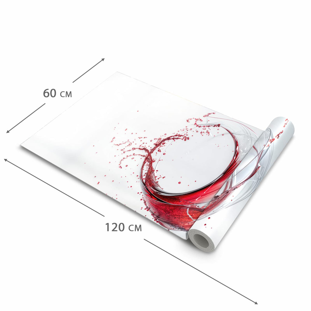 Zeitsparender großer Küchenteppich mit Motiv Rotwein Spritzer in der Größe 80x280 cm