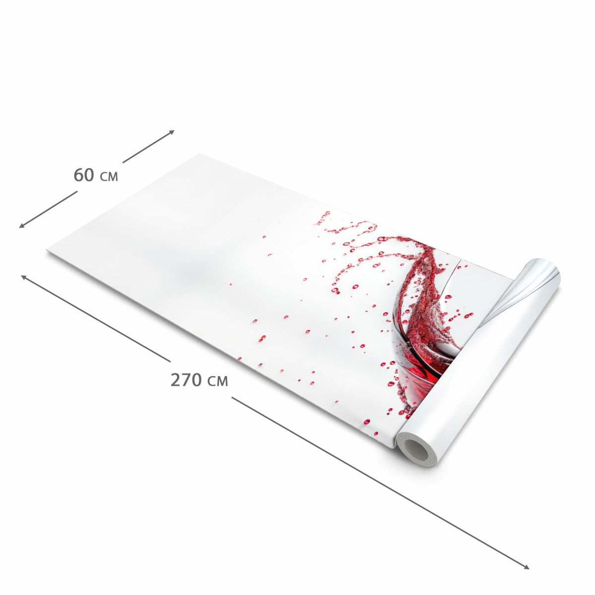 Komfortabler Küchenläufer mit Motiv Rotwein Spritzer in der Grösse 80x280 cm