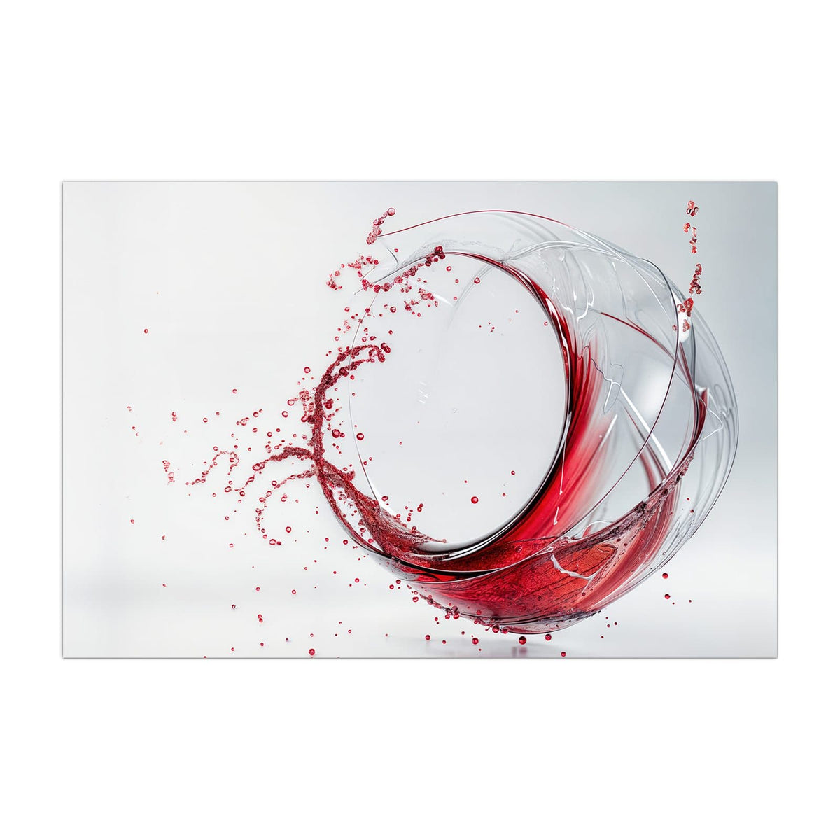 Küchenrückwand aus Glas Wirbelnder Rotwein im Hochformat, Motiv bildfüllend von vorn