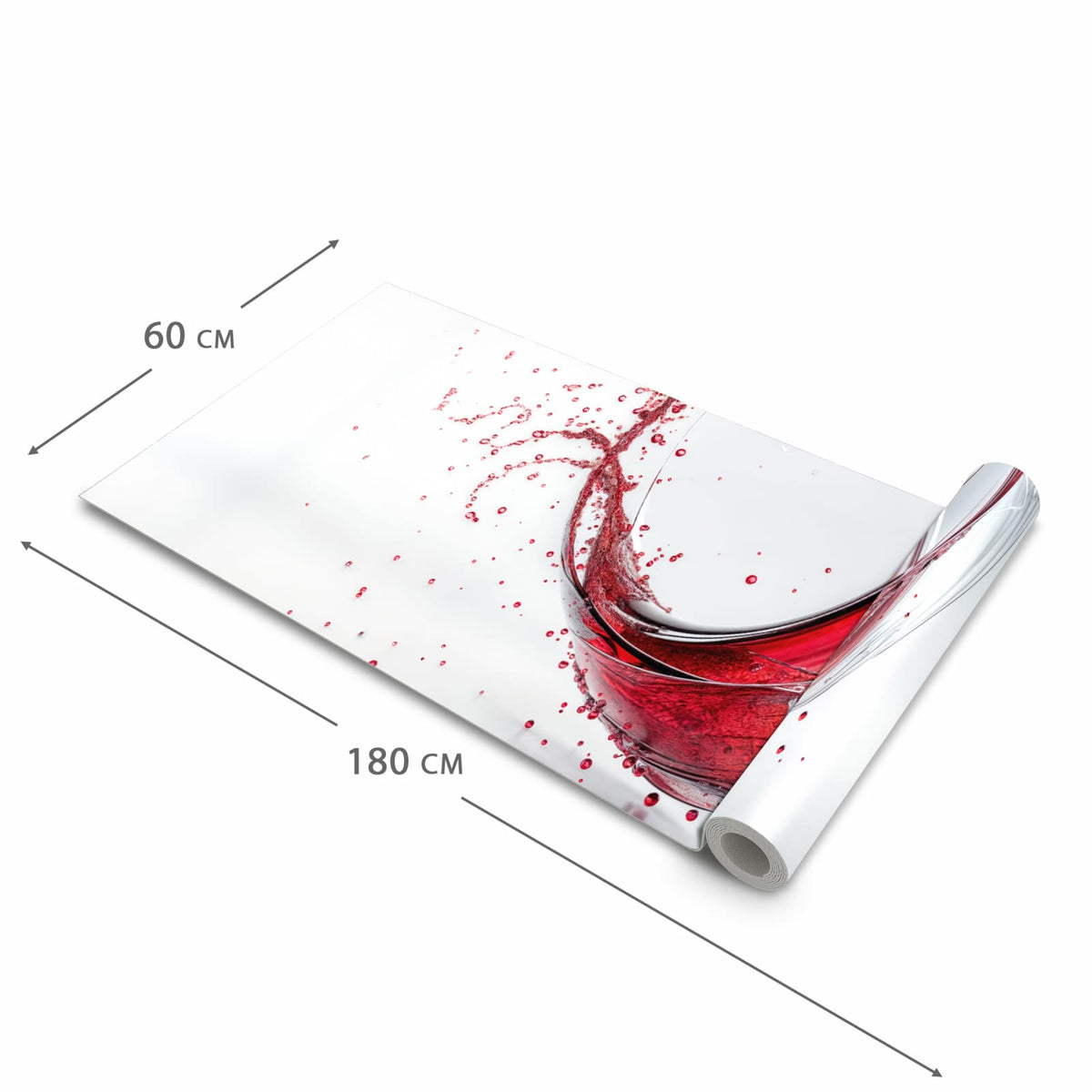 Abriebfester Küchenteppich mit Motiv Rotwein Spritzer in der Grösse 80x280 cm