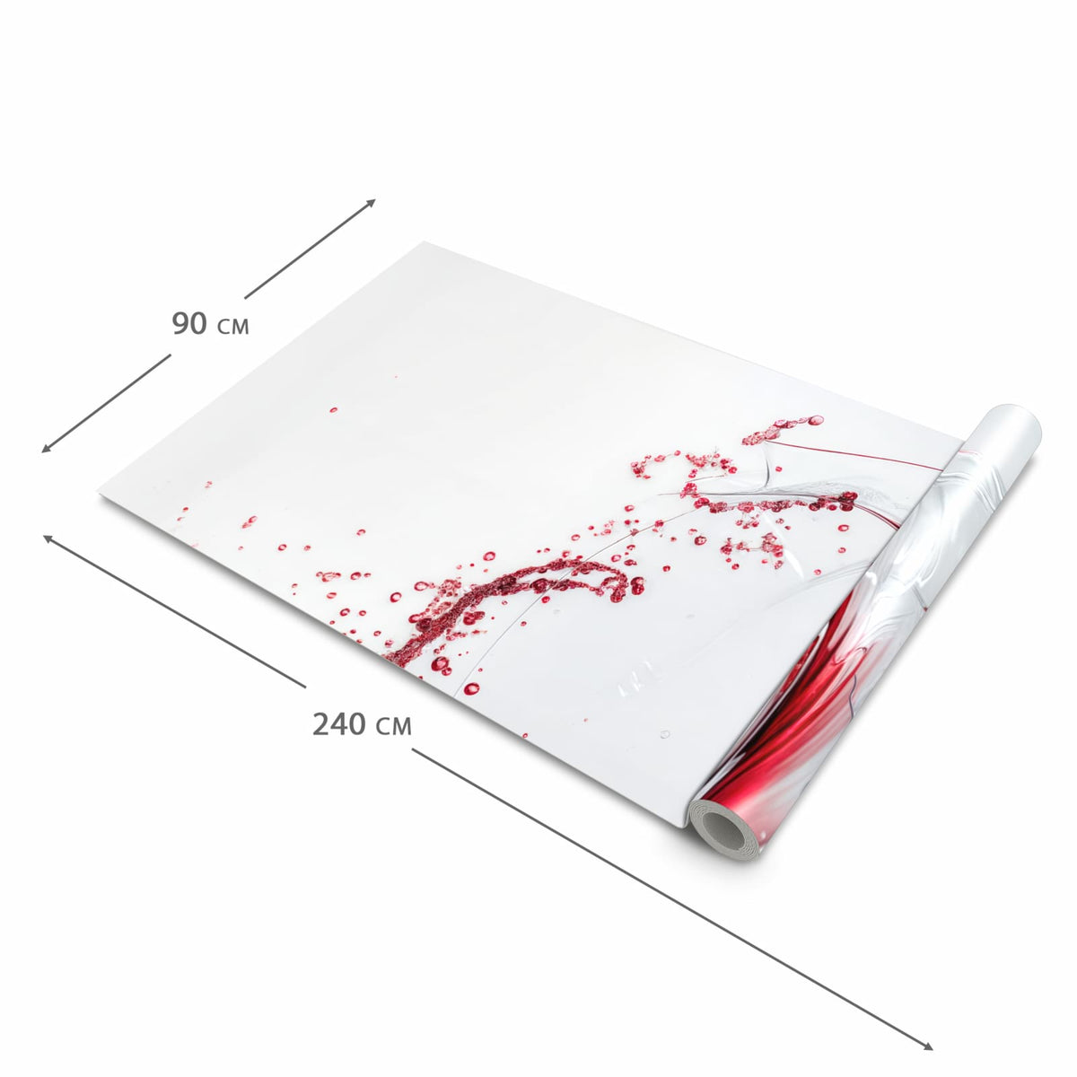 Komfortabler Küchenläufer nach Maß mit Motiv Rotwein Spritzer in der Größe 80x280 cm