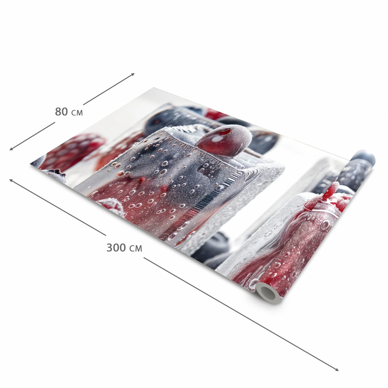 Farbbeständiger Küchenteppich mit Motiv Gefrorene Beeren in der Größe 80x280 cm