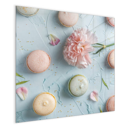 Magnettafel mit dem Motiv Macarons mit Nelke