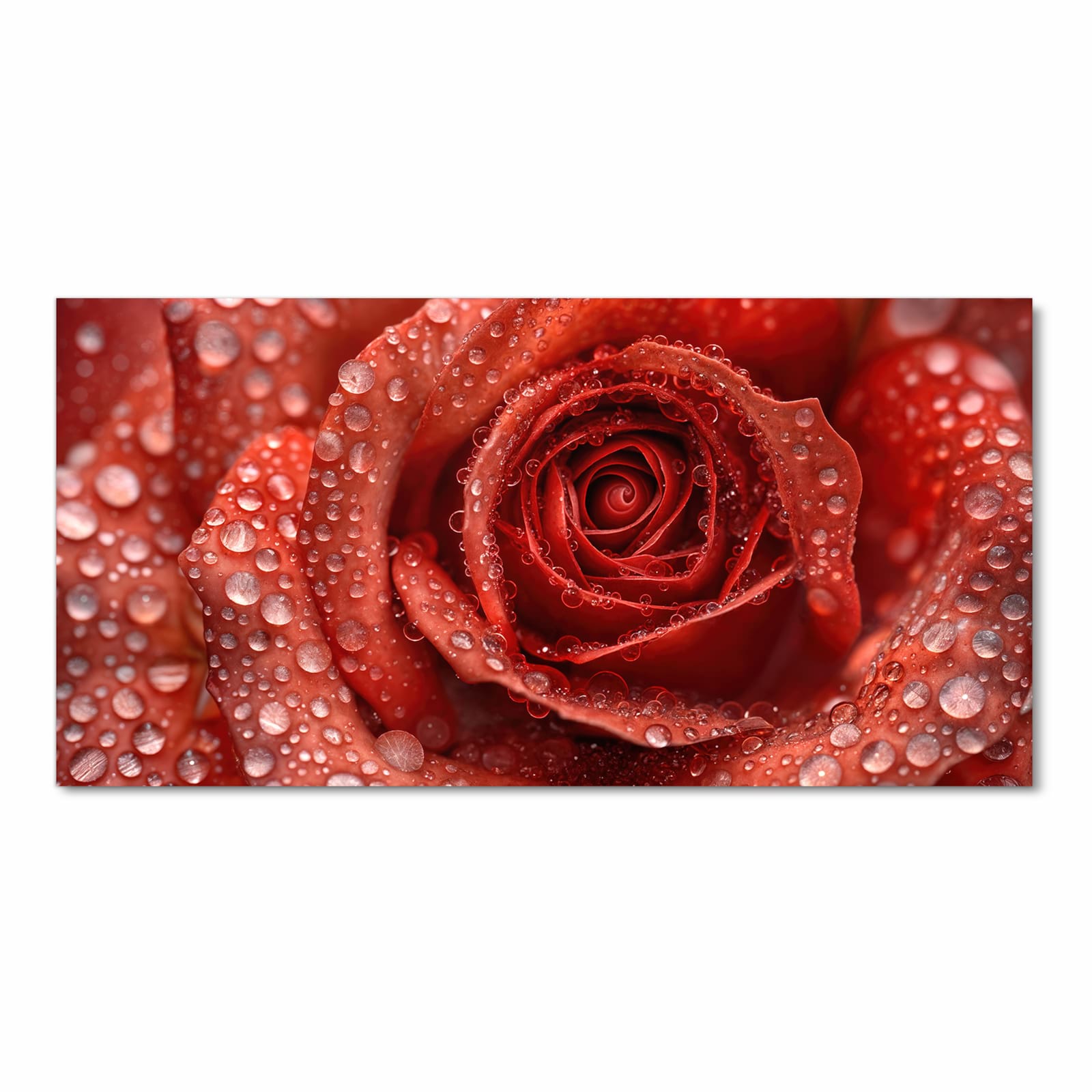 Fleckenresistenter Küchenläufer mit Motiv Wassertropfen Rose in Frontansicht