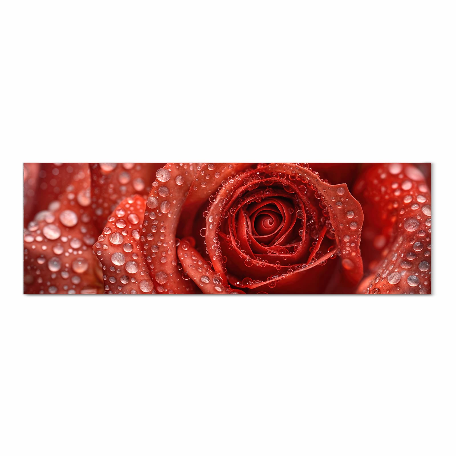 Rutschfester Teppichläufer für die Küche mit Motiv Wassertropfen Rose in Frontansicht