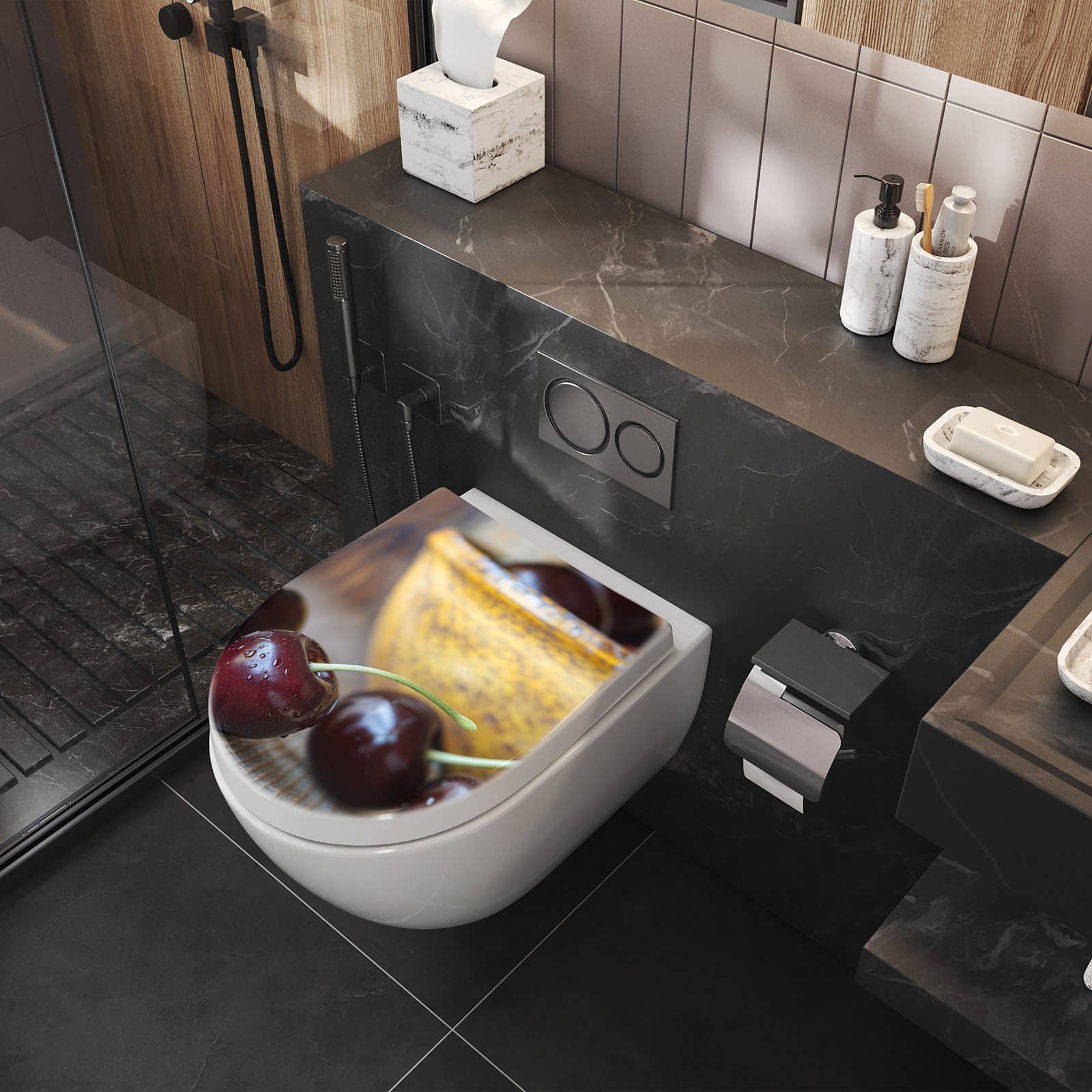 WC-Sitz mit Absenkautomatik Frische Kirschen