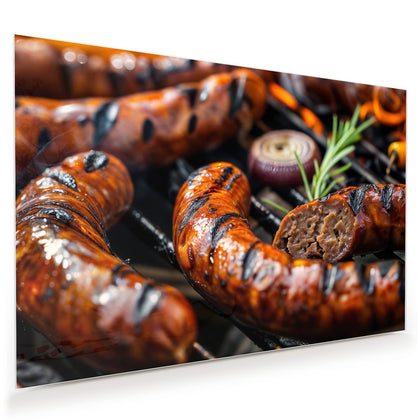 Wandbild mit dem Motiv Bratwurst vom Grill