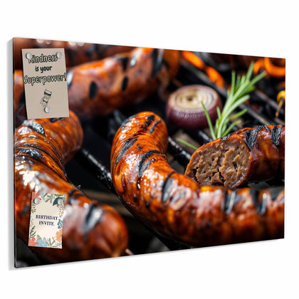 Metall Magnettafel mit dem Motiv Bratwurst vom Grill