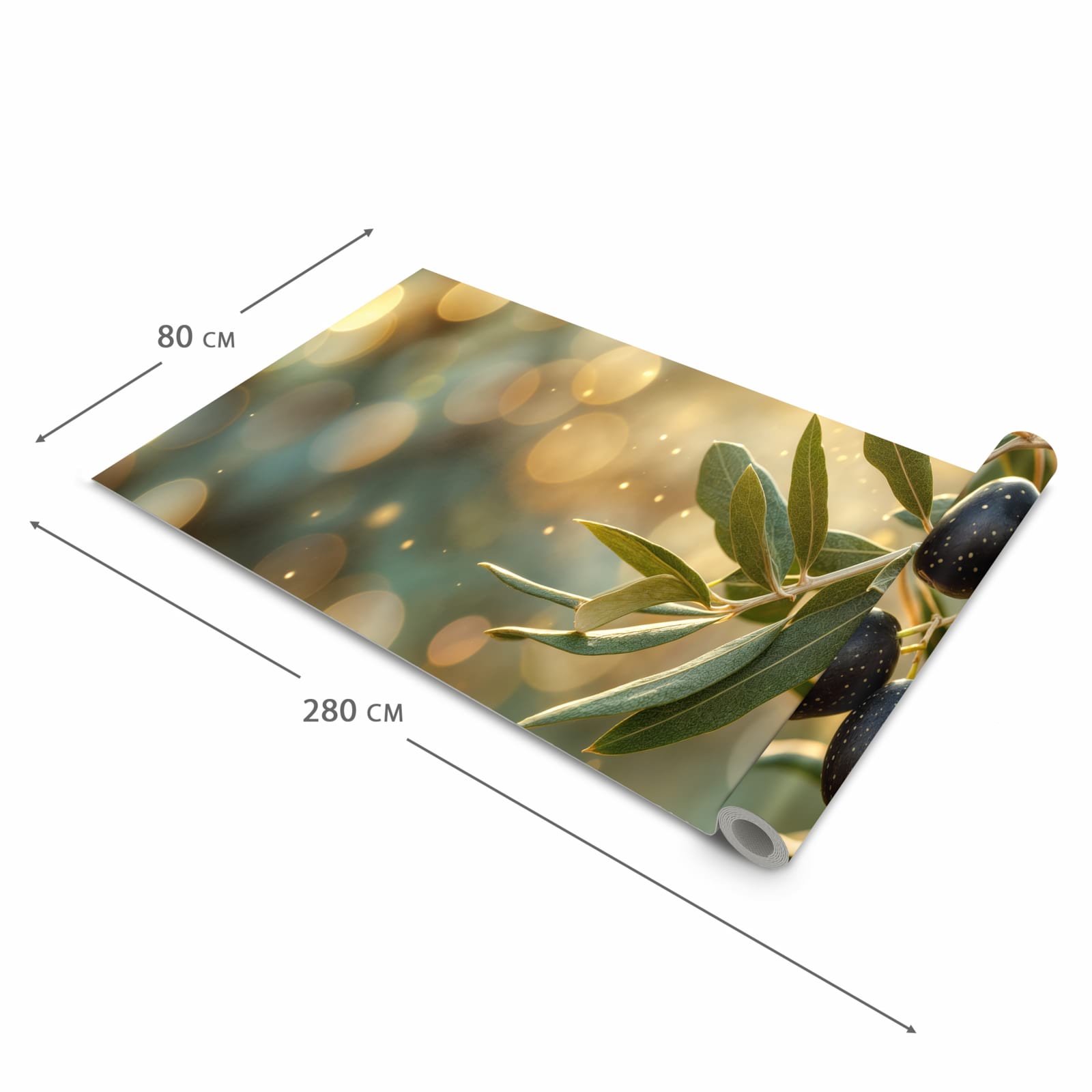 Abriebfester Läufer Küche mit Motiv Olivenzweig in der Grösse 60x90 cm