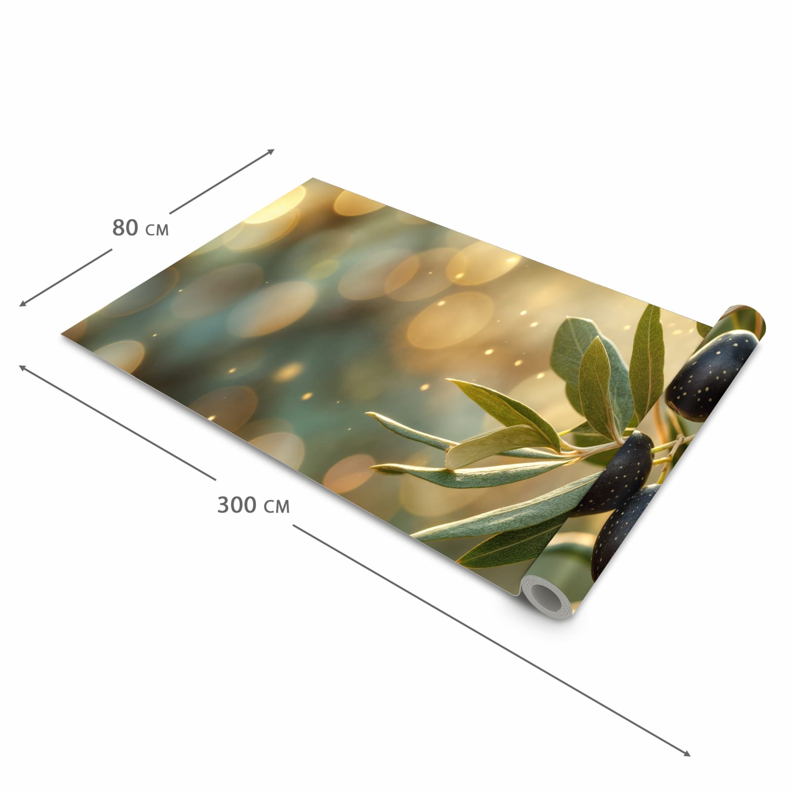UV-beständiger Küchenläufer mit Motiv Olivenzweig in der Größe 60x90 cm